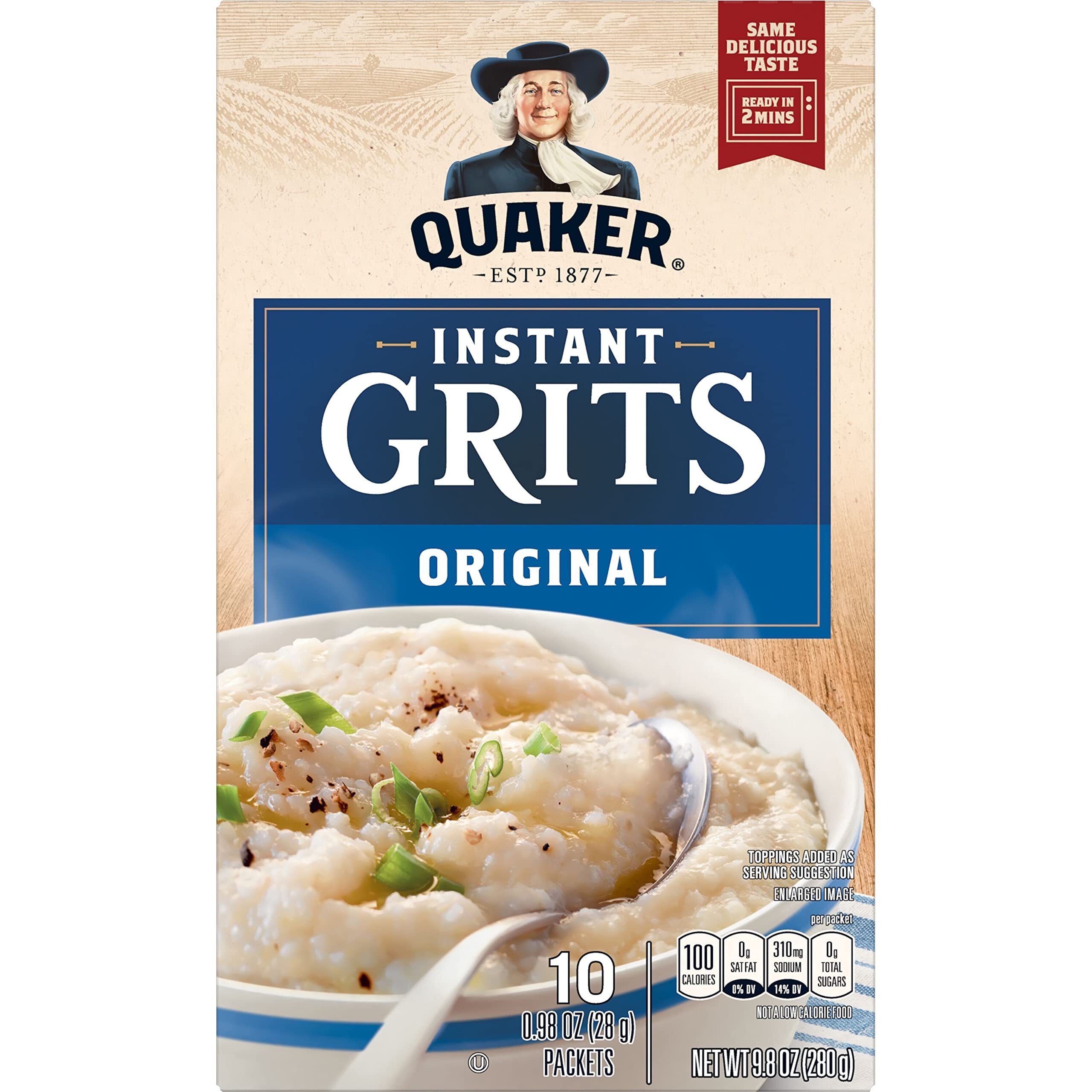 Quaker Instant Grits, Original, 0.98Oz Packets (10 Pack)