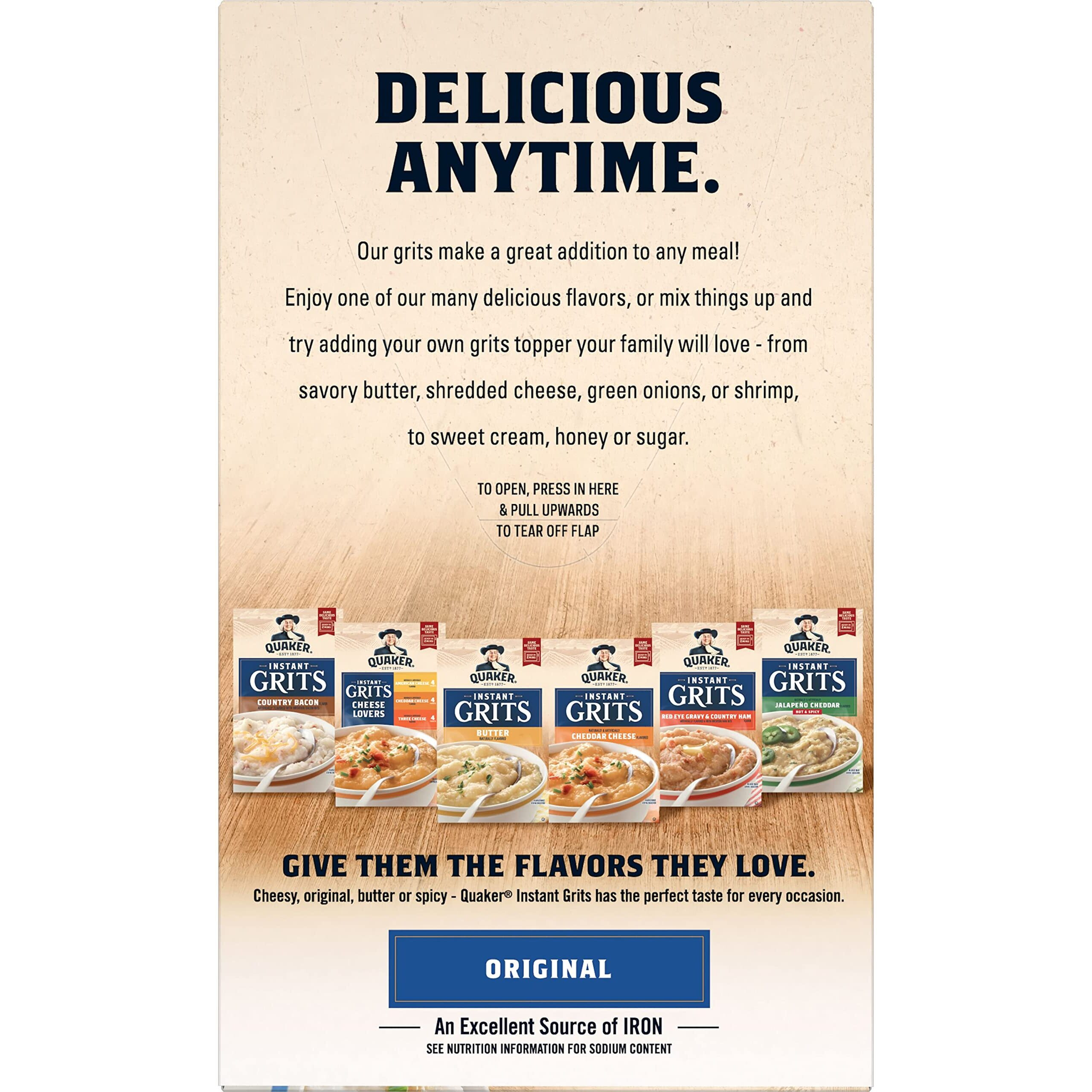 Quaker Instant Grits, Original, 0.98Oz Packets (10 Pack)