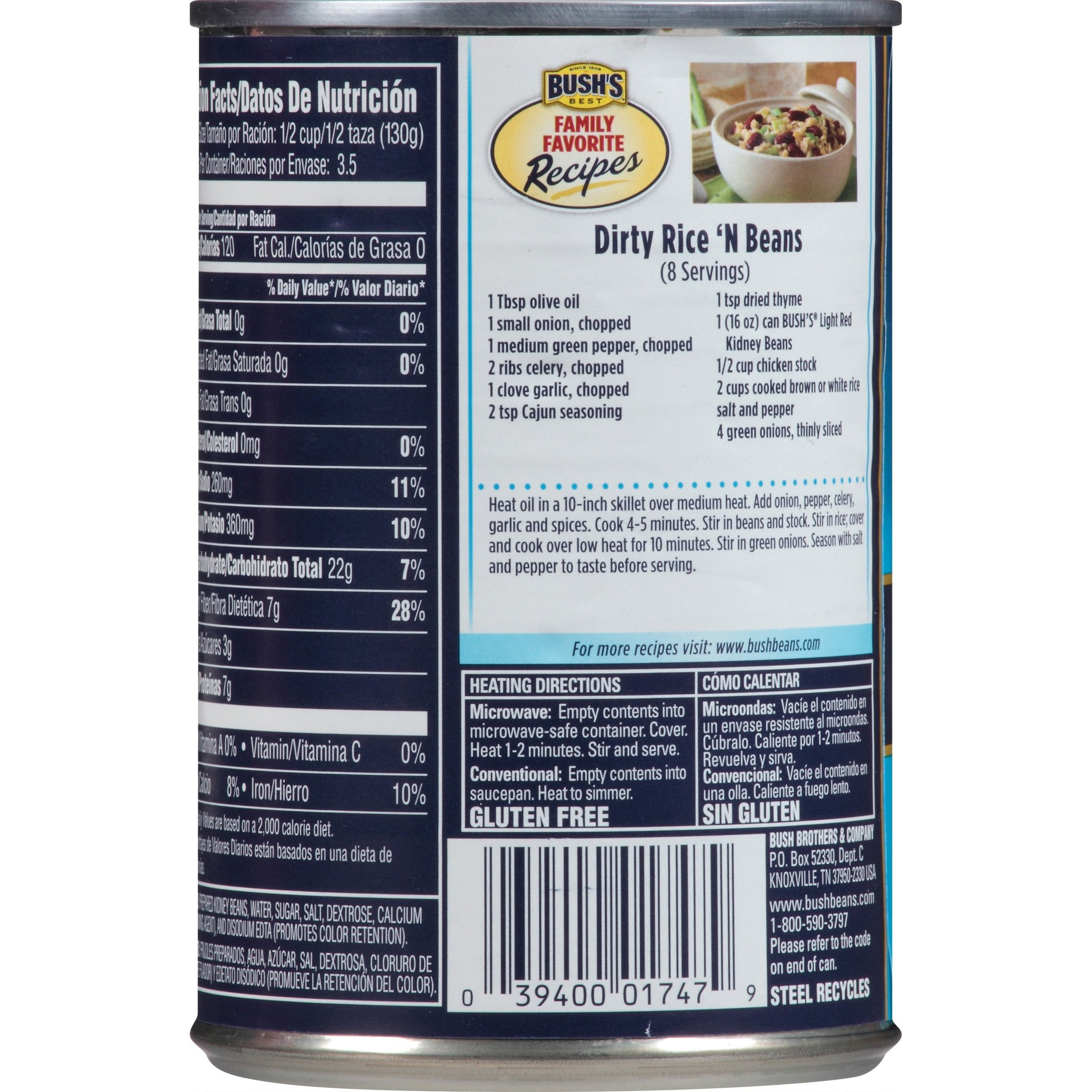 Bush's Best 16 Oz Light Red Kidney Beans, Canned Beans, Kidney Beans Canned, Source Of Plant Based Protein And Fiber, Low Fat, Gluten Free, (Pack Of 12)