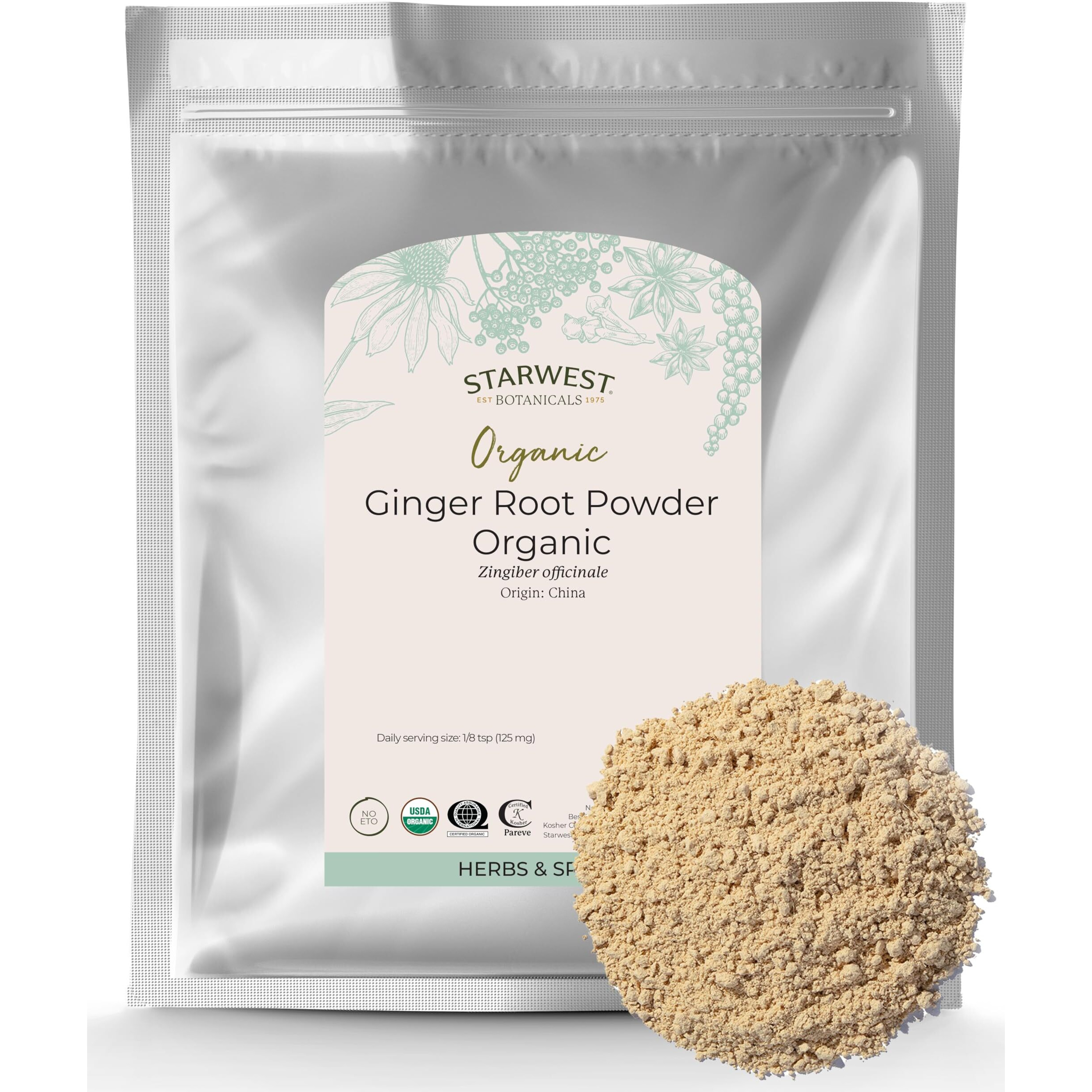 Starwest Botanicals Organic Ginger Root Powder, 2 Pound