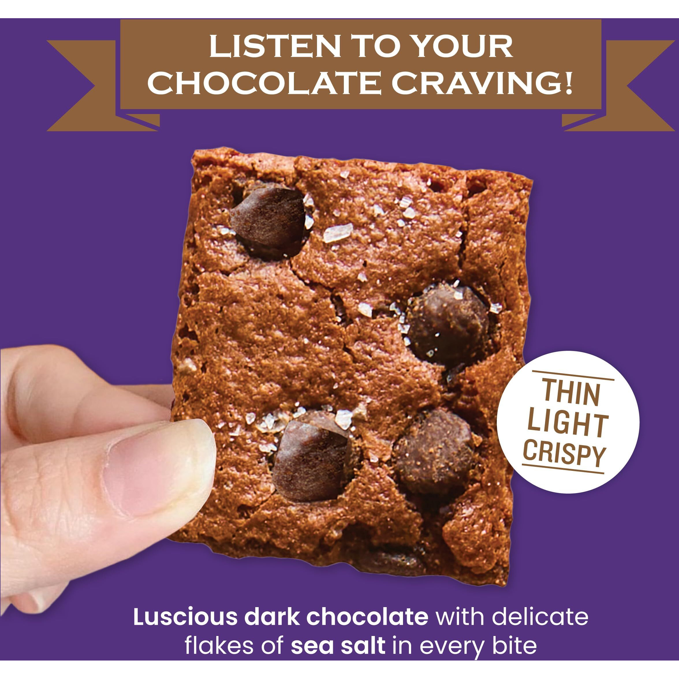 Sheila G's Brownie Brittle - Dark Chocolate Sea Salt Thin And Crispy Sweet Snacks (Pack Of 6, 5 Oz), Rich Gourmet Brownie Bites Dessert