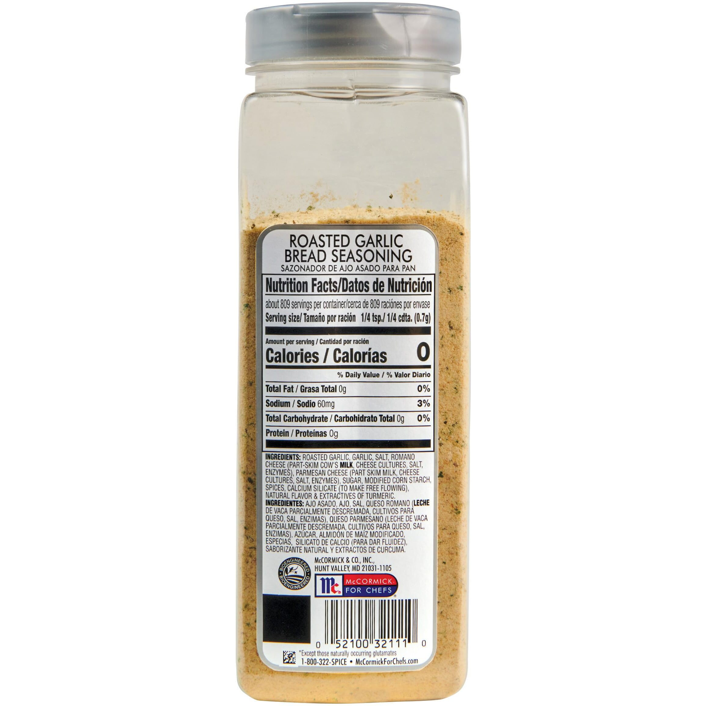 Mccormick Culinary Roasted Garlic Bread Seasoning, 20 Oz - One 20 Ounce Container Of Garlic Seasoning Blend For Fresh Garlic Bread, Pasta, Pizza, Sauces And More