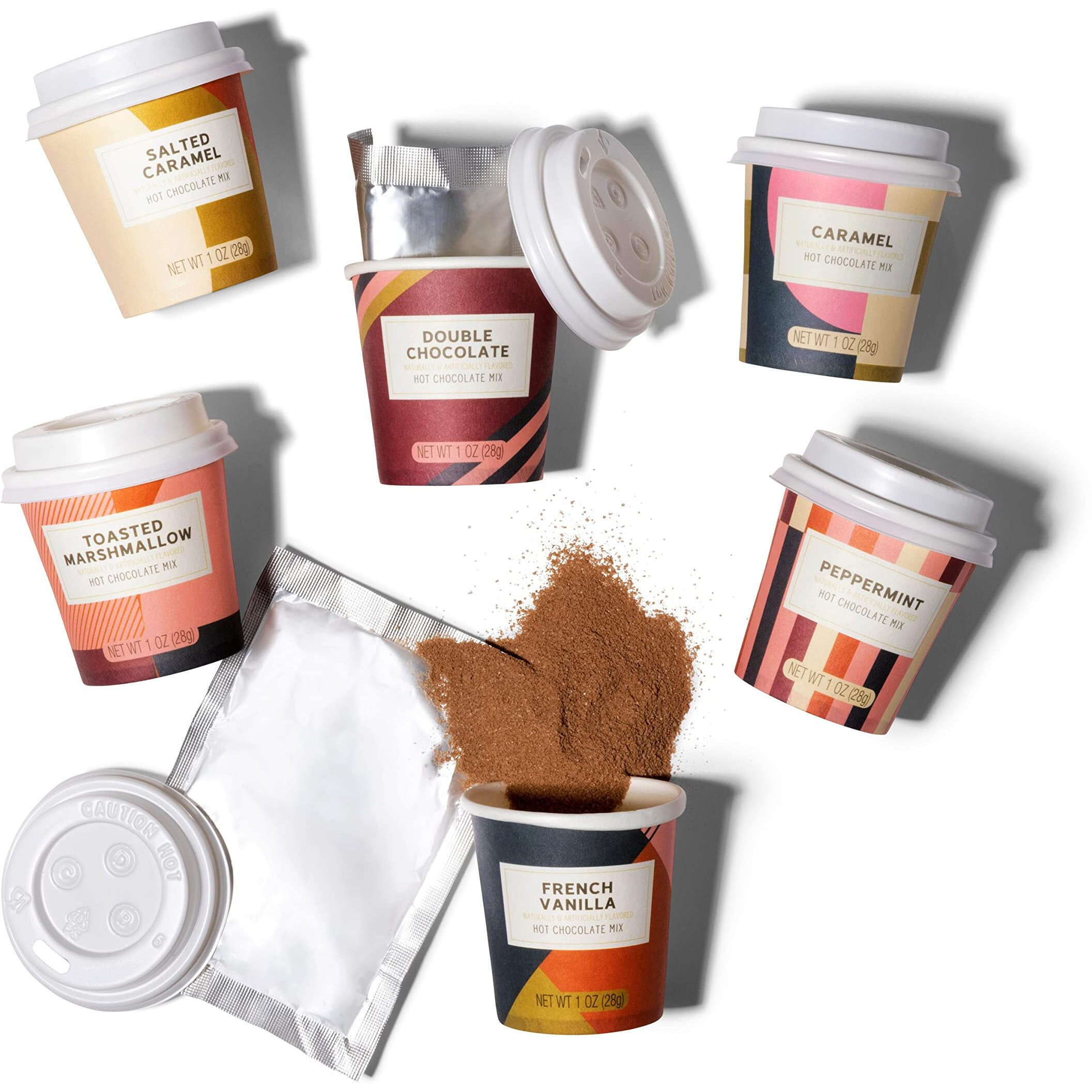 Bombombs Gift Set Of Mini Cup Hot Chocolates In 6 Flavors - Double Chocolate, French Vanilla, Peppermint, Salted Caramel And More