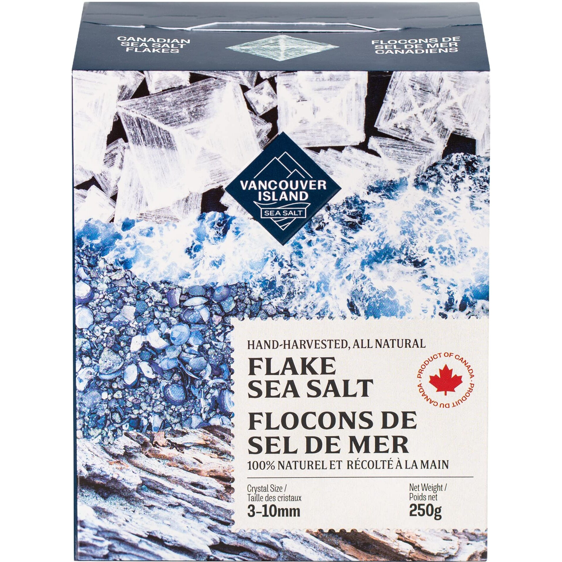Flaky Sea Salt - 8.8 Oz Of Large Flake Salt - Hand Harvested On Vancouver Island - Perfect For Seasoning, Baking, Cooking, And Finishing - All Natural Flaked Salt