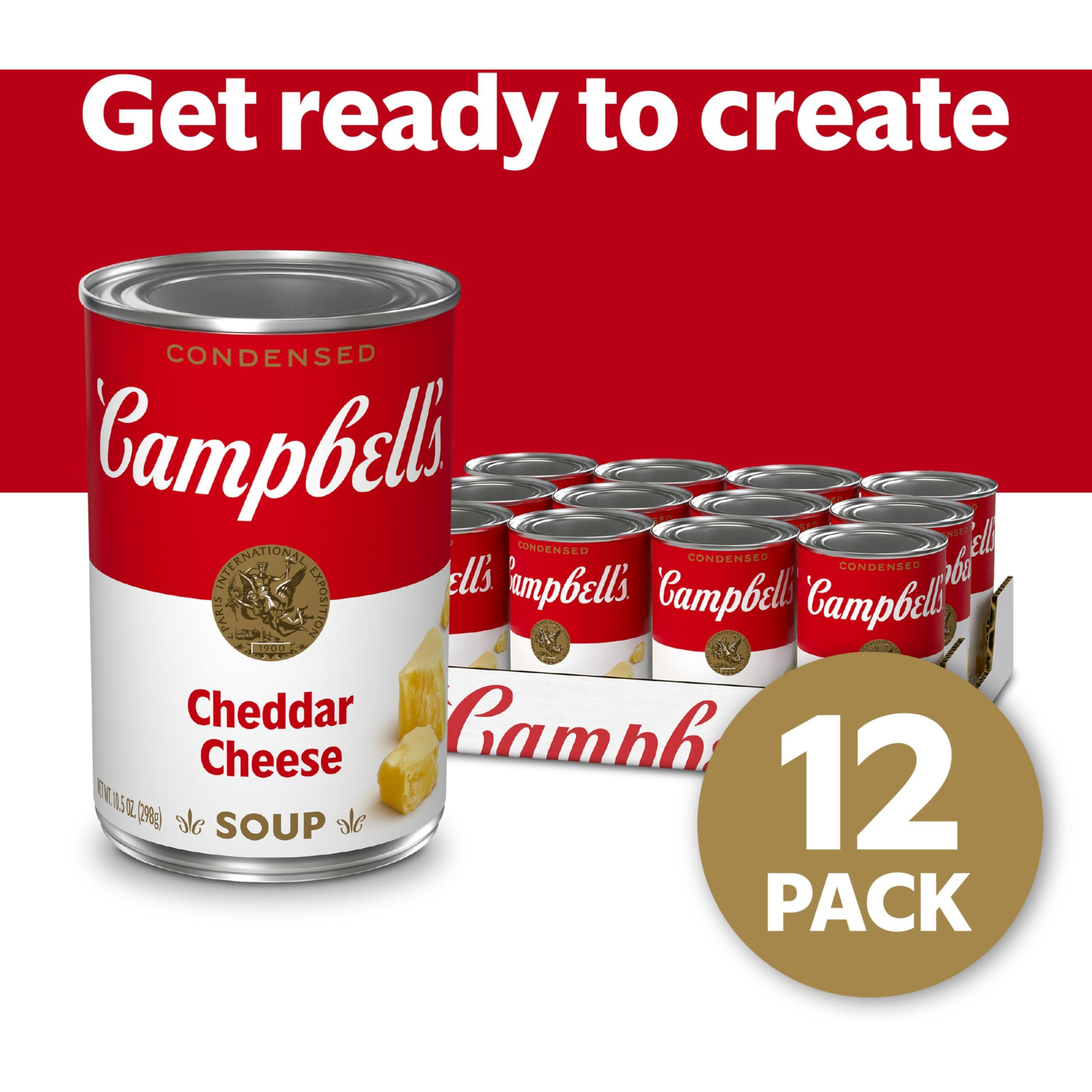 Campbell's Condensed Cheddar Cheese Soup, 10.5 Ounce Can (Pack Of 12) (Packaging May Vary)