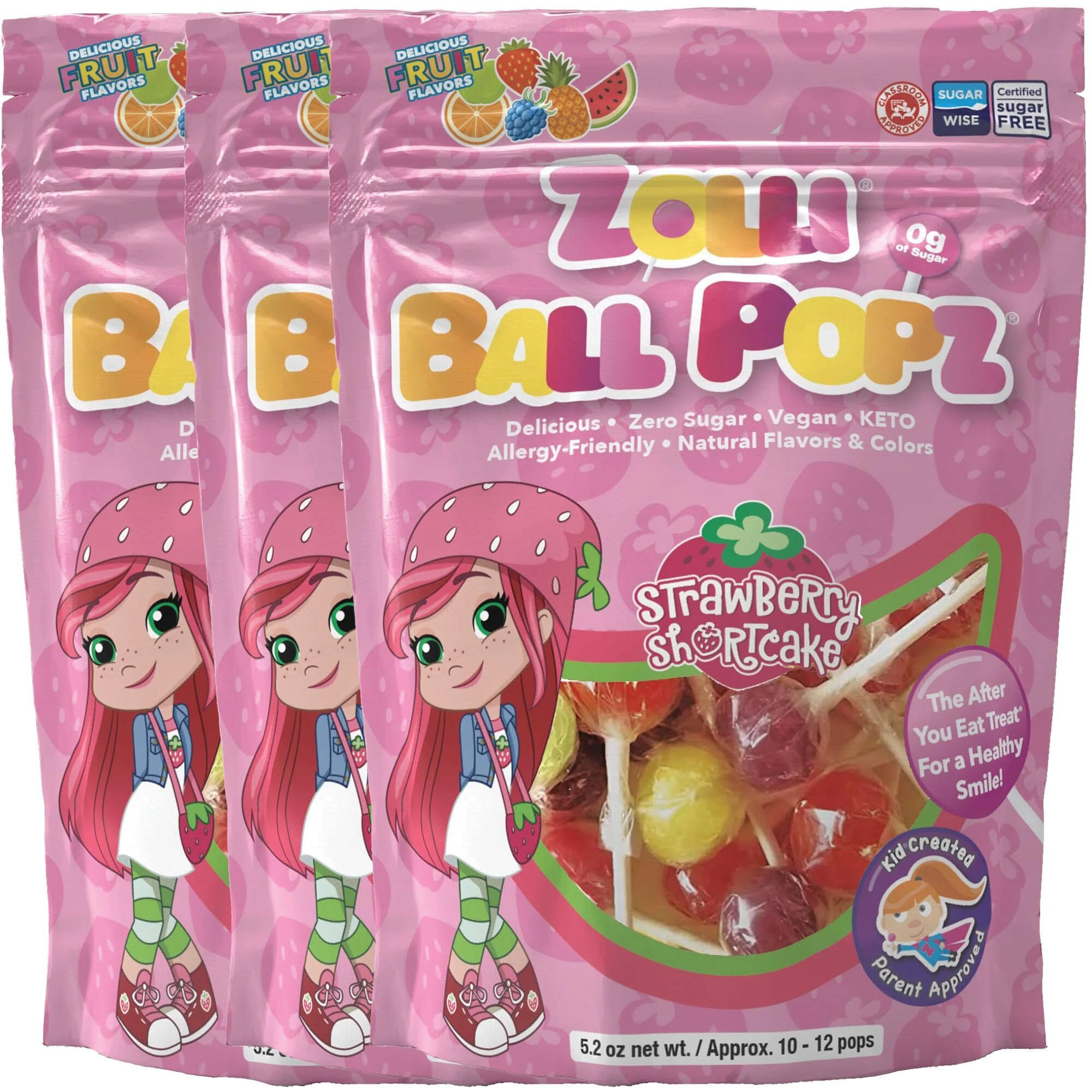 Zolli Ball Popz Clean Teeth Lollipops - Anticavity Sugar-Free Candy For Healthy Smiles, Great For Kids - 5.2 Ounce Pack