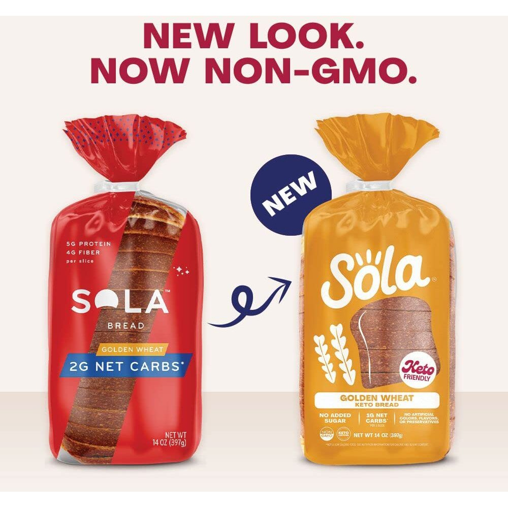 Sola Golden Wheat Bread, Non-Gmo, 14 Oz Loaf (2 Pack)