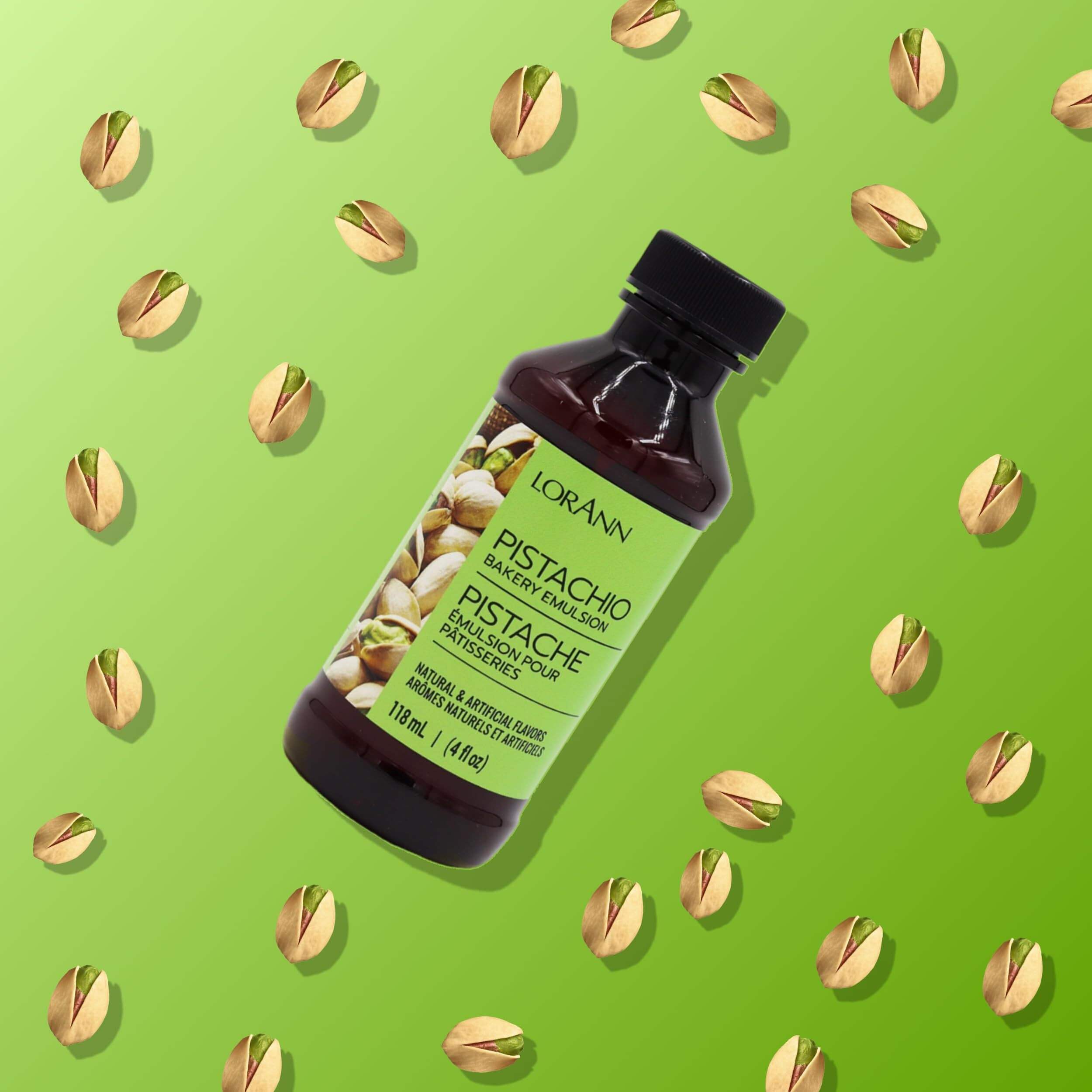 Lorann Oils Pistachio Bakery Emulsion Genuine Pistachio Aroma, Perfect For Boosting Nutty Notes In Baked Goods, Gluten-Free, Keto-Friendly, Pistachio Extract Substitute Essential For Your Kitchen