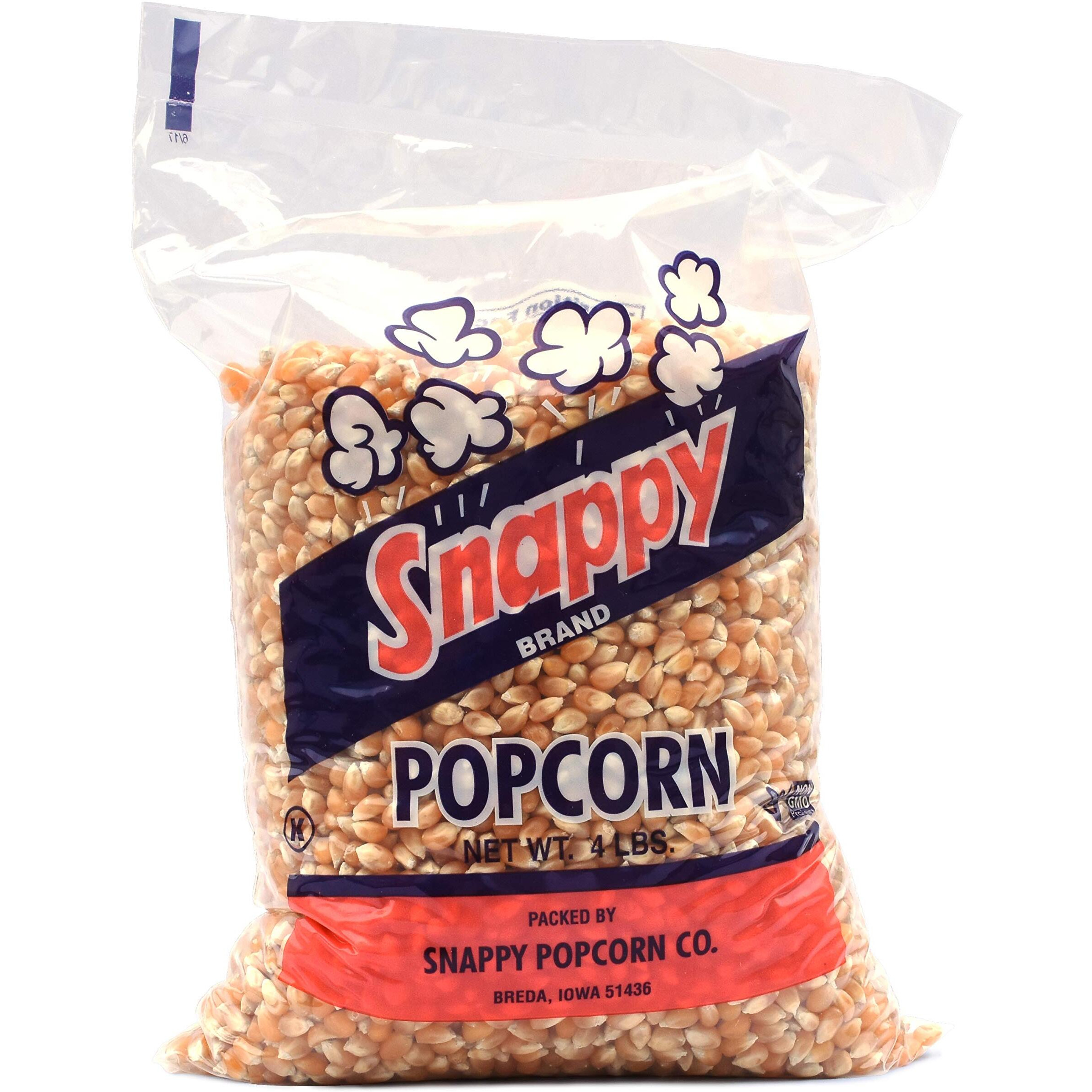 Snappy Yellow Popcorn Kernels, 4Lb, 6 Pack