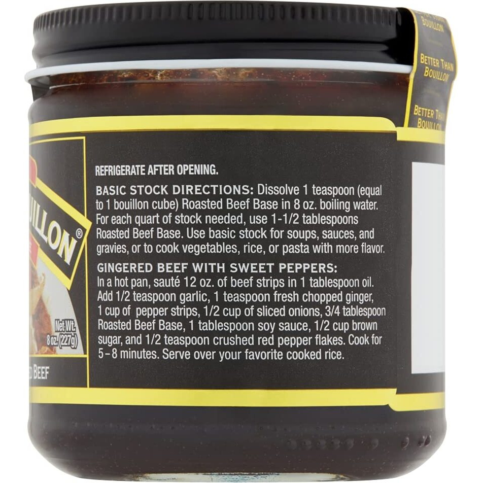 Better Than Bouillon Premium Roasted Beef Base, Made With Seasoned Roasted Beef, Blendable Base For Added Flavor, 38 Servings Per Jar, 8 Ounce Jar (Pack Of 2)