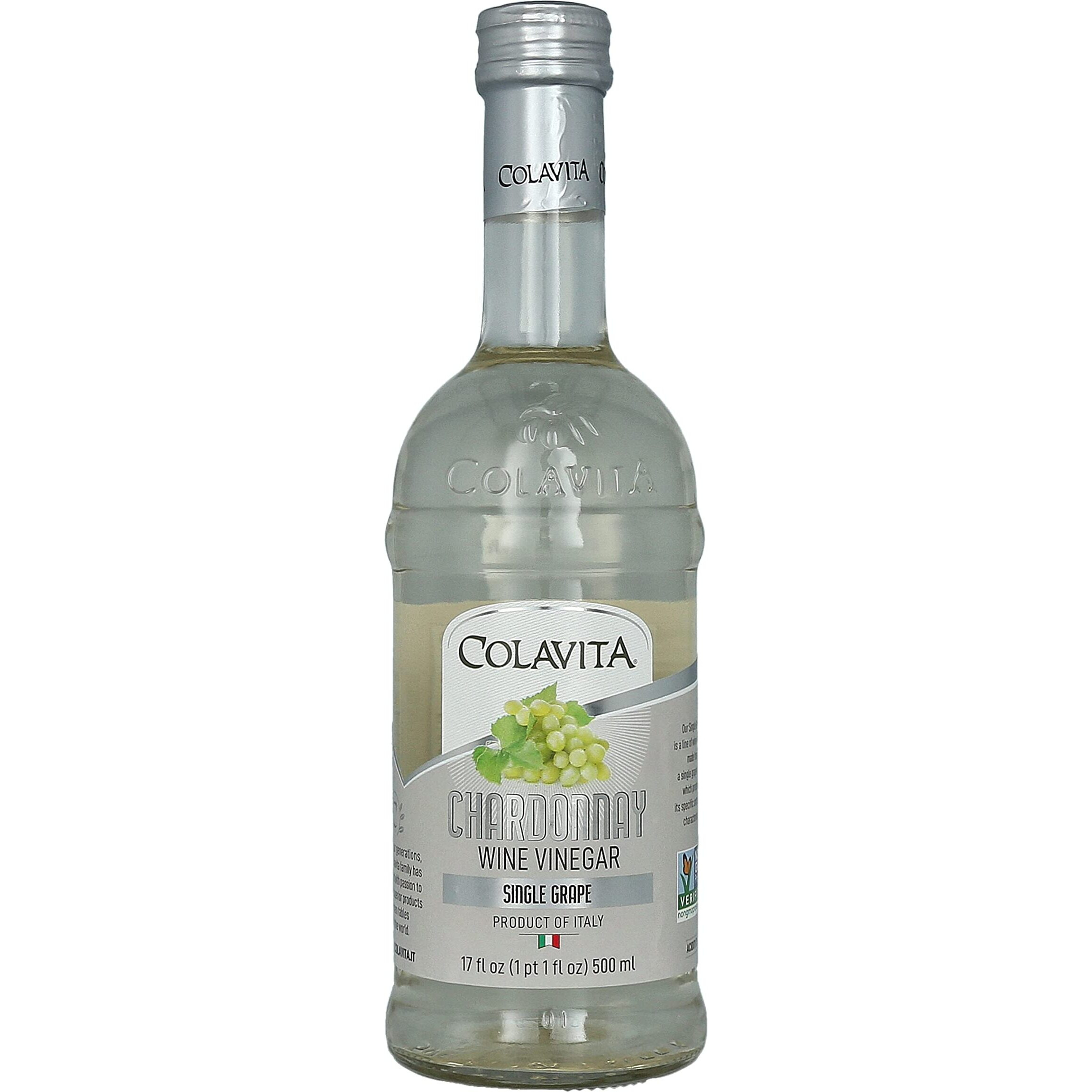 Colavita Wine Vinegar - Chardonnay Wine Vinegar, Premium Quality, Naturally Aged In Wooden Barrels, 17 Fl Oz Bottle