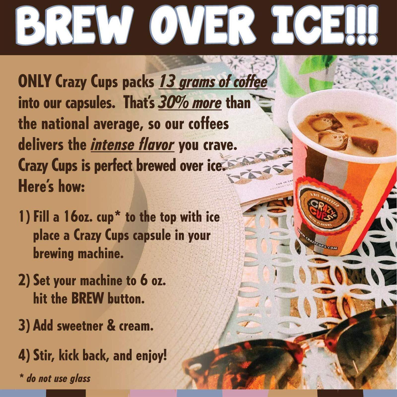 Crazy Cups Flavored Coffee For Keurig K-Cup Machines, Caramel Truffle Sundae, Hot Or Iced Drinks, 22 Single Serve, Recyclable Pods