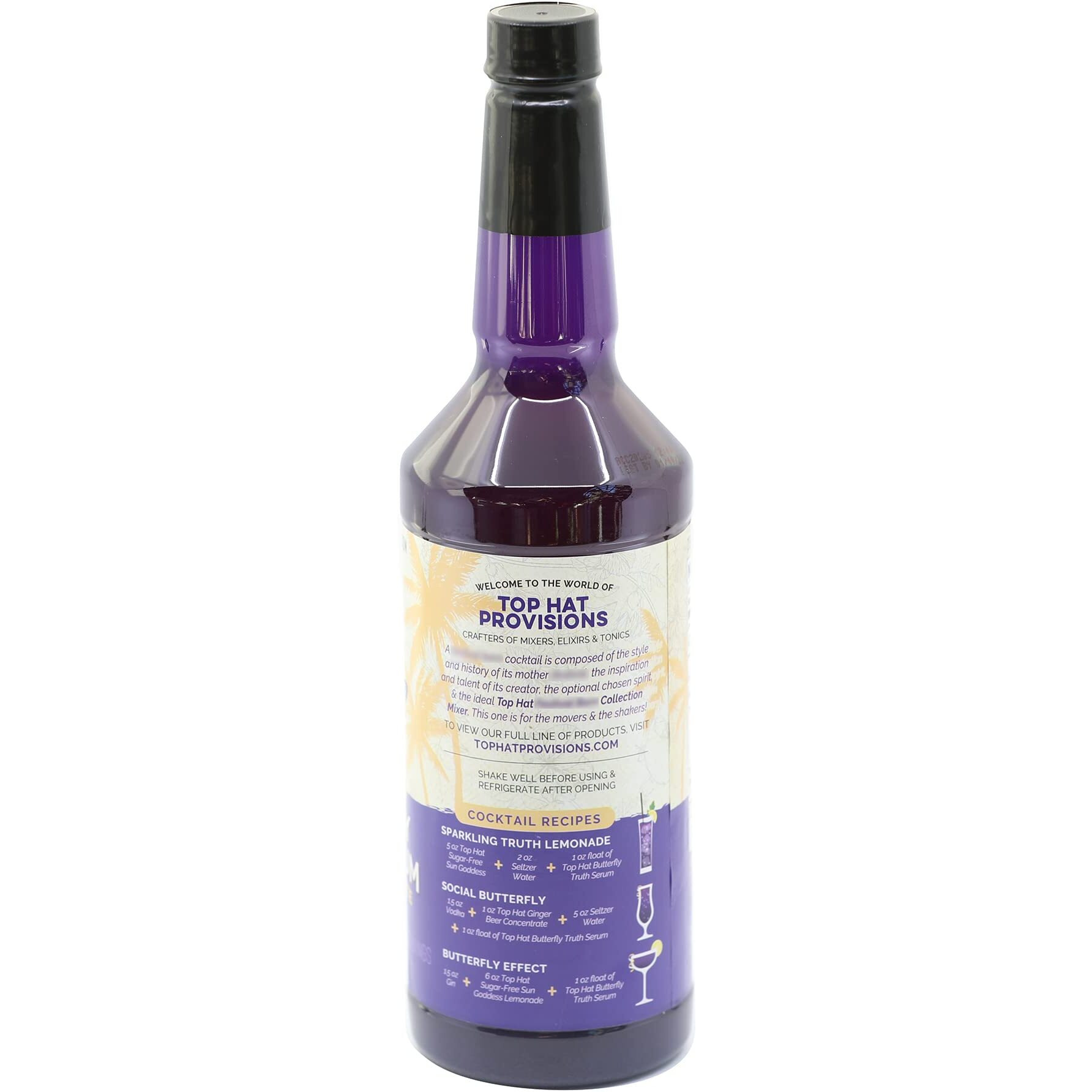 Top Hat Butterfly Truth Serum - Butterfly Pea Floral Extract - Blue Flower Tea Tincture - Blue Bitters - Unsweetened - Non-Alcoholic - Make Drinks Blue And Indigo Purple - 32Oz Bottle