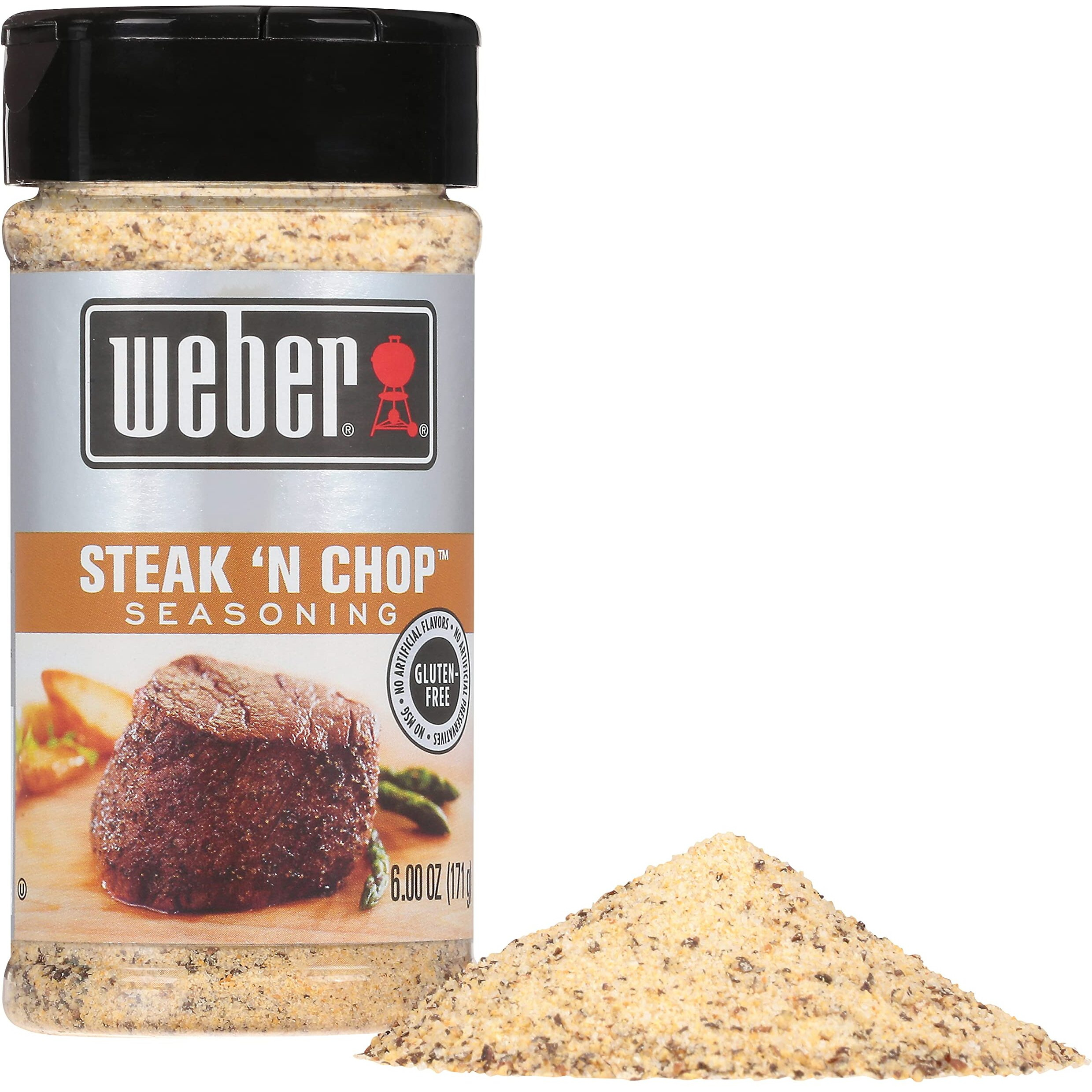 Weber Steak 'N Chop Seasoning, 6 Ounce Shaker (Pack Of 6)