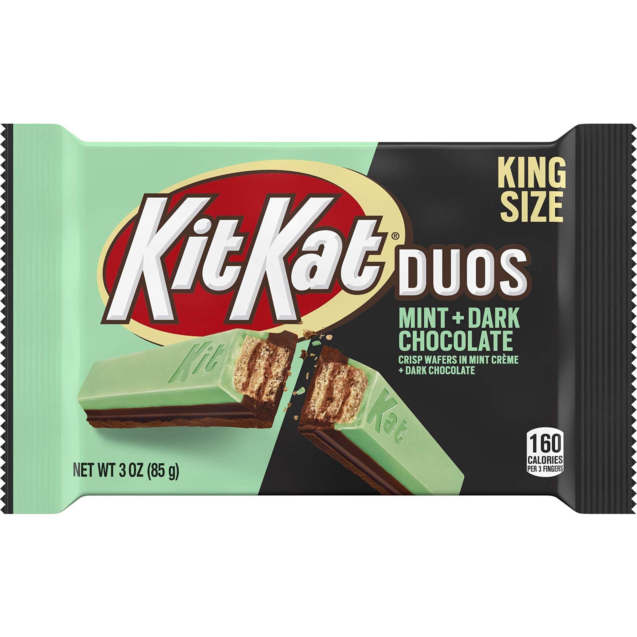 Kit Kat Duos Dark Chocolate Mint Wafer King Size, Candy Bars, 3 Oz (24 Count)