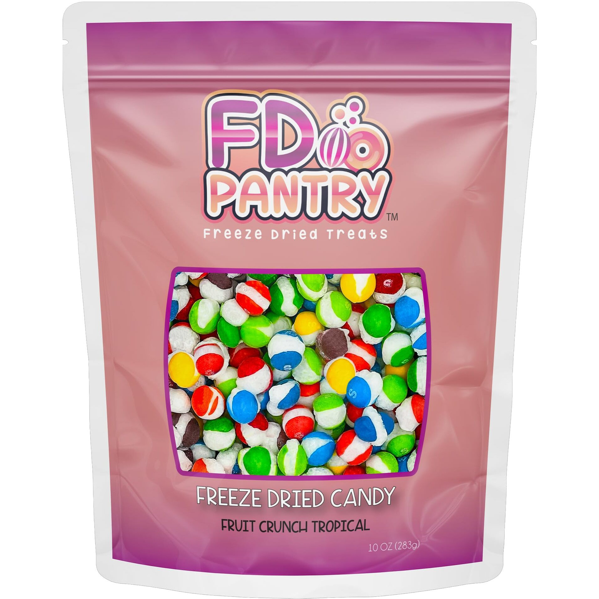 Fruit Crunch Tropical - Freeze Dried Candy, 10 Oz - Exotic Fruit Flavors, Large Pouch - Ideal Gift Snack Treat