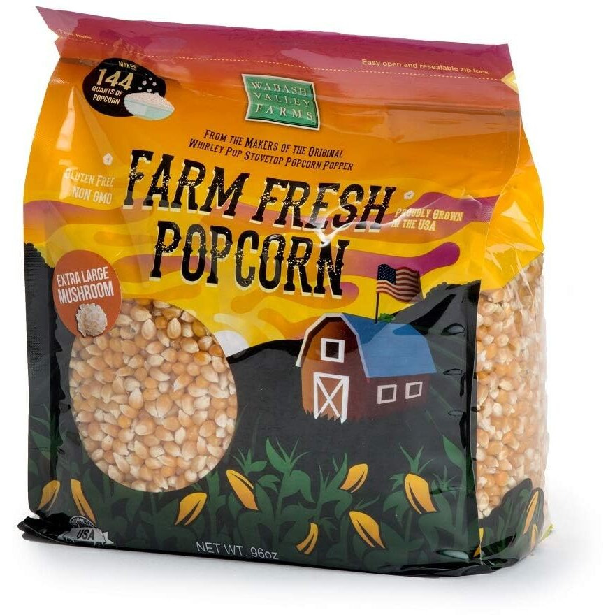 Extra Large Mushroom Popcorn Kernels - 6 Lb Of Large Mushroom Shaped Popcorn Kernels For Popping, Popcorn Popper Kernels For Whirley Pop Stovetop Popcorn Maker (By Wabash Valley Farms)