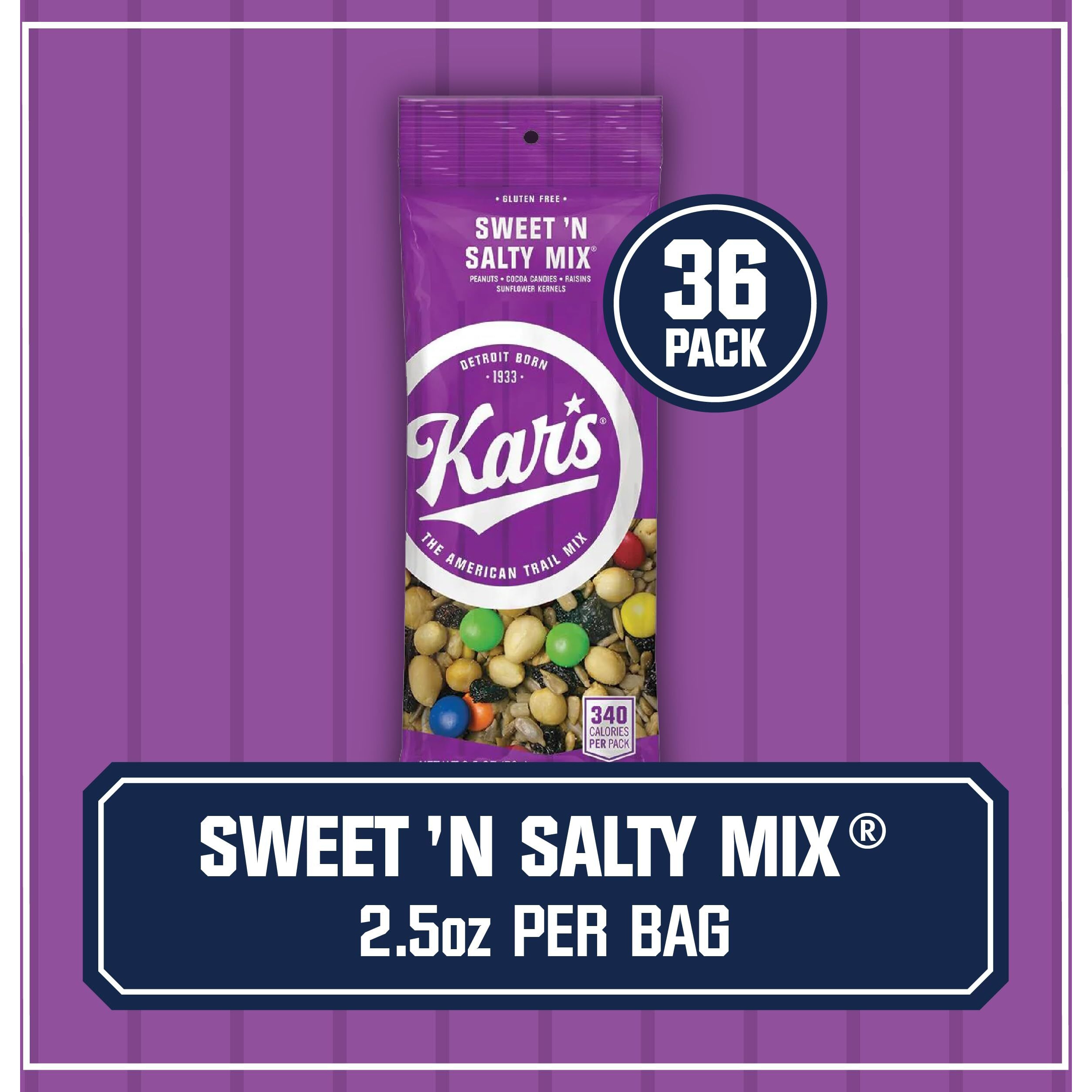Kars Nuts Sweet N Salty Trail Mix - 2.5 Oz Individual Snack Packs, Bulk Pack Of 36 - Snacks For Adults And Kids