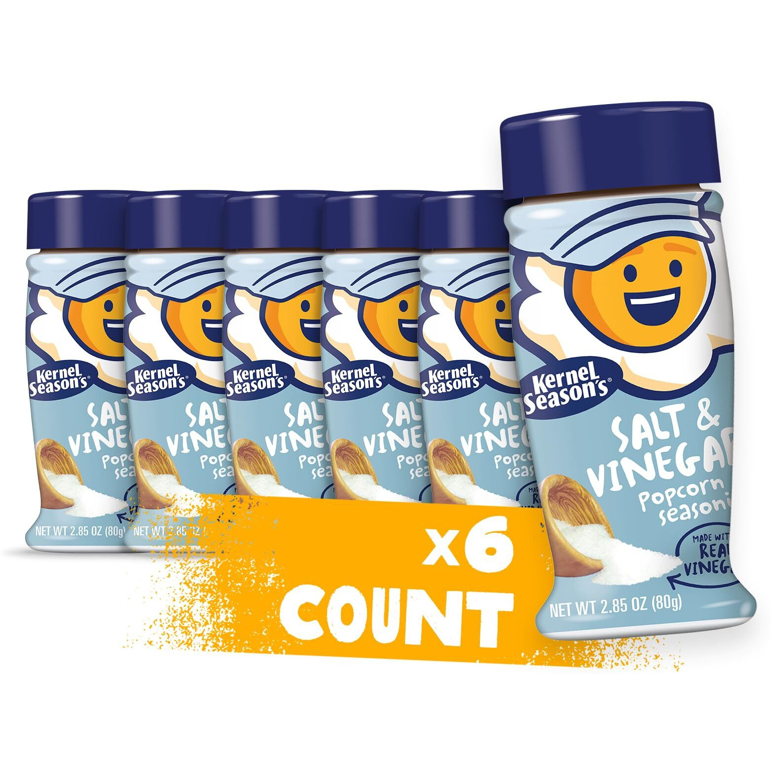 Kernel Season's Salt & Vinegar Popcorn Seasoning, 2.85 Ounce (Pack Of 6)