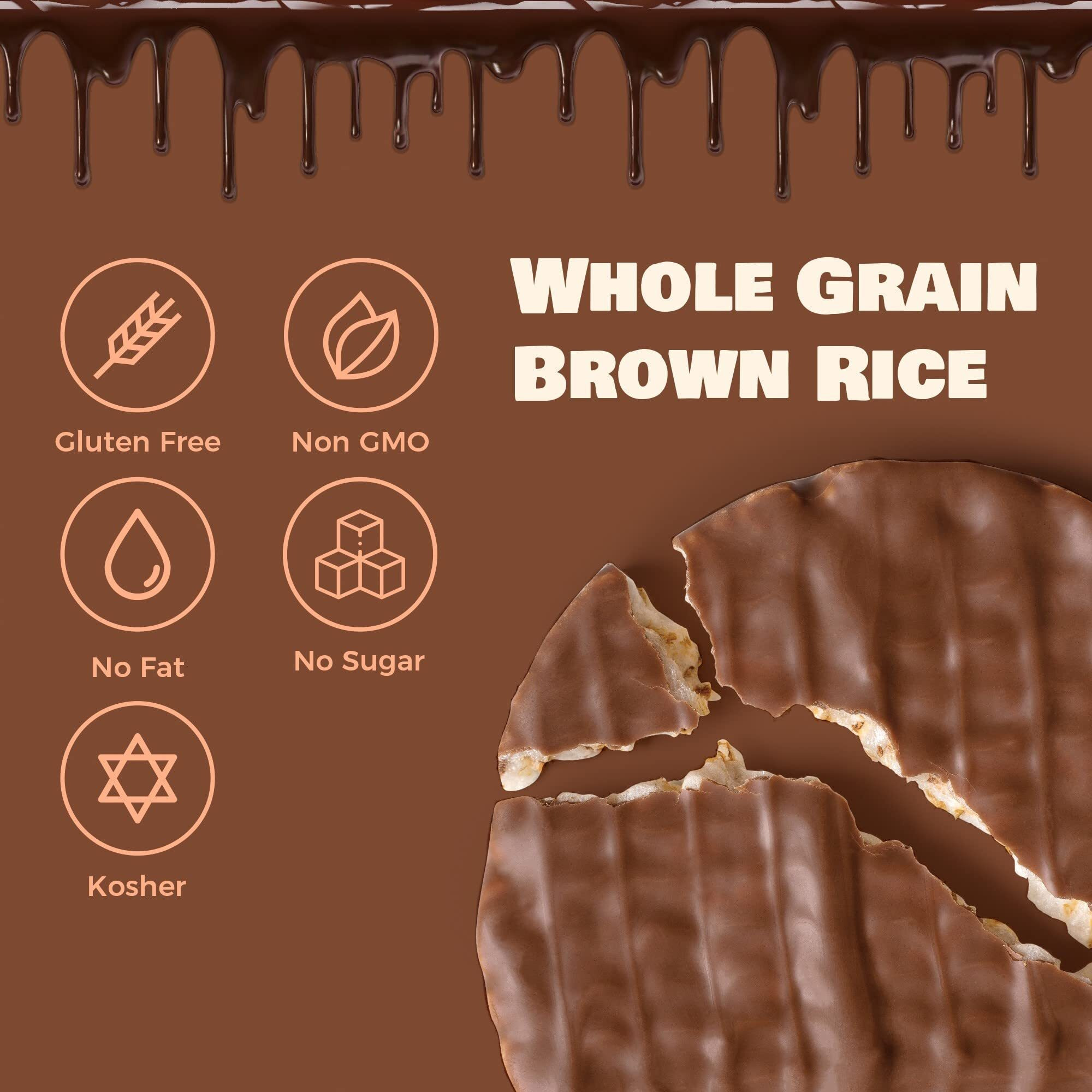 Liebers Milk Chocolate Rice Cakes, Kosher Certified Dairy, Gluten Free Snack (Pack Of 6) (Milk Chocolate)