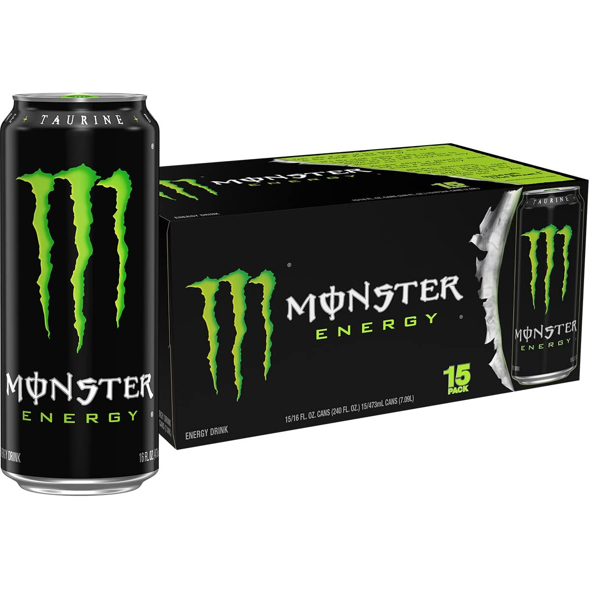Monster Energy Drink, Green, Original, 16 Ounce (Pack Of 15)