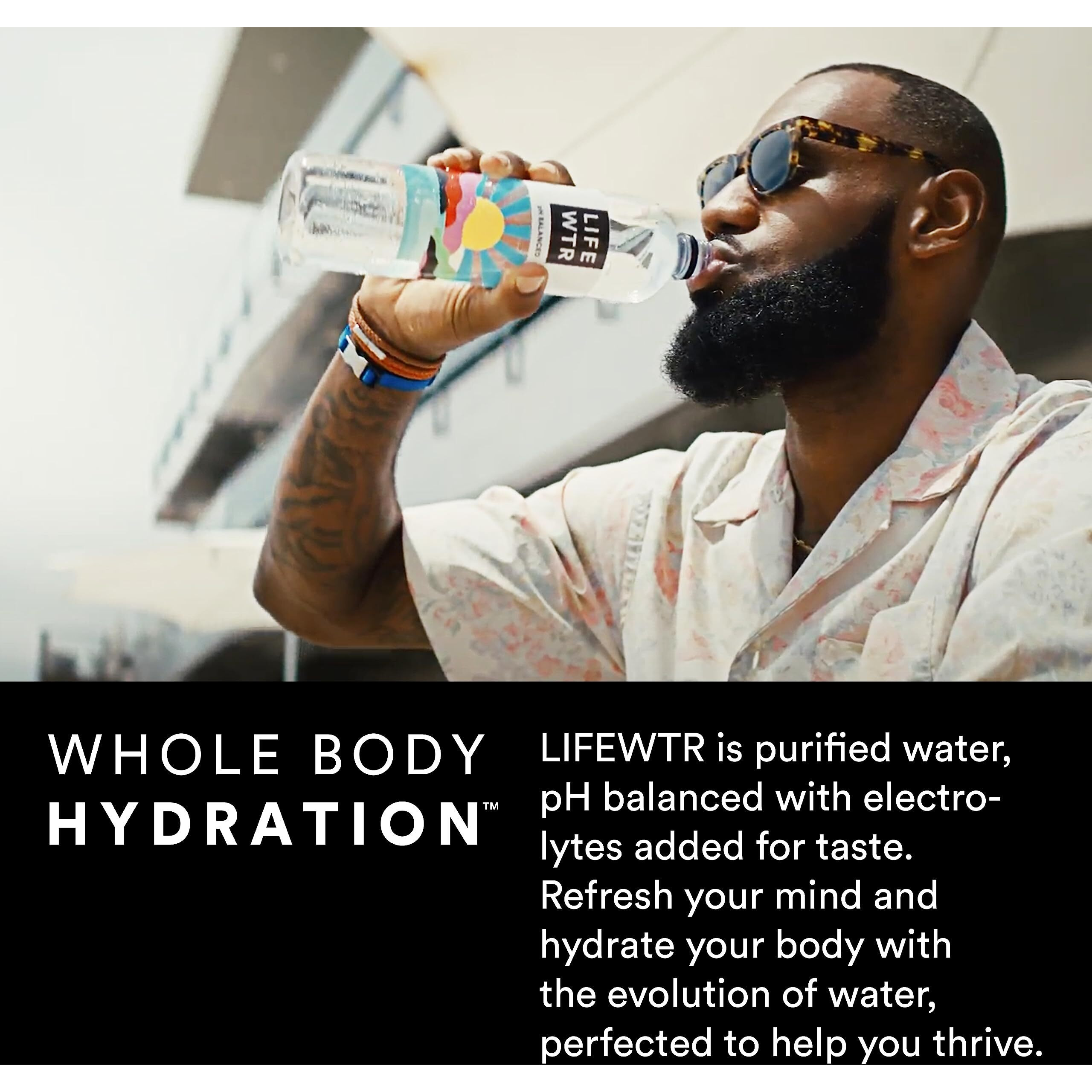 Lifewtr Premium Purified Water Ph Balanced With Electrolytes, 100% Recycled Plastic Bottles, 16.9 Fl Oz Bottles, 500Ml (Pack Of 12)