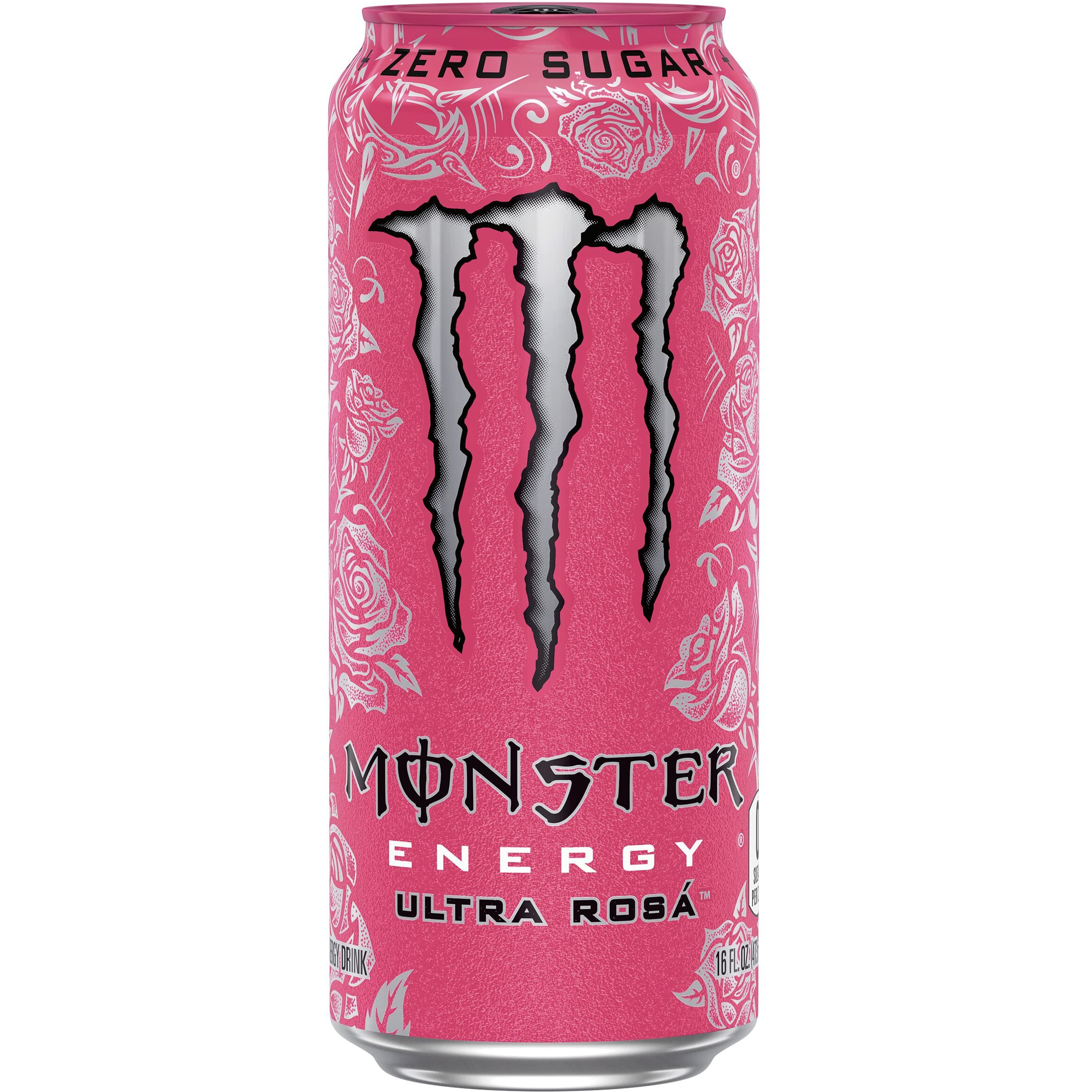 Monster Energy Ultra Rosa, Sugar Free Energy Drink, 16 Ounce (Pack Of 15)