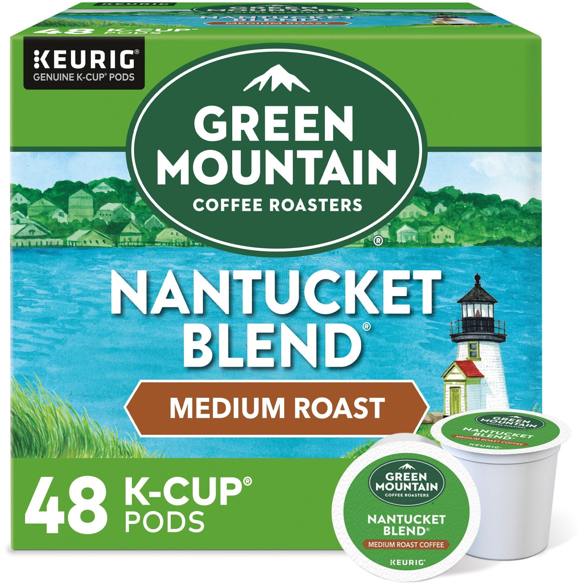 Green Mountain Coffee Roasters Nantucket Blend, Single-Serve Keurig K-Cup Pods, Medium Roast Coffee Pods, 48 Count