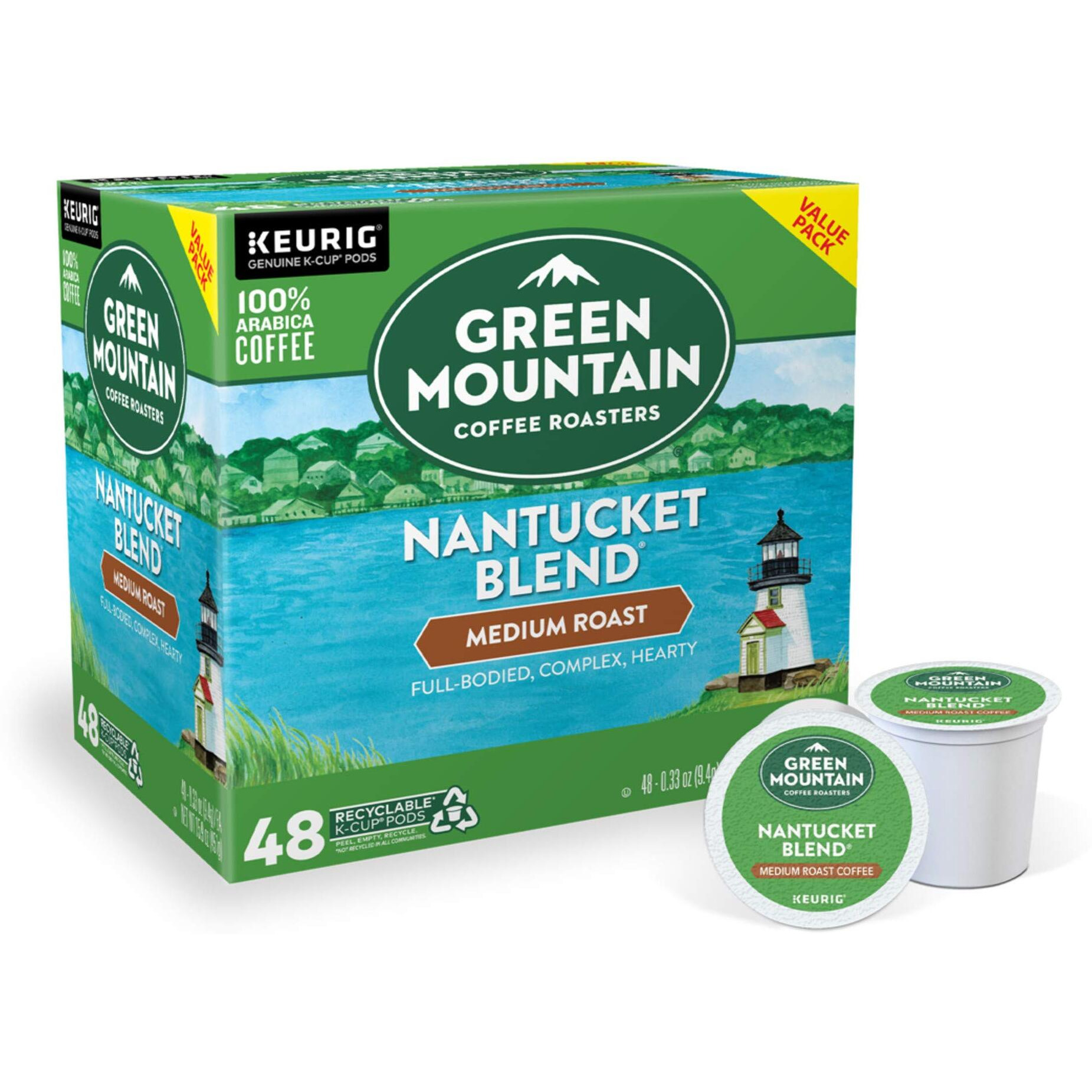 Green Mountain Coffee Roasters Nantucket Blend, Single-Serve Keurig K-Cup Pods, Medium Roast Coffee Pods, 48 Count