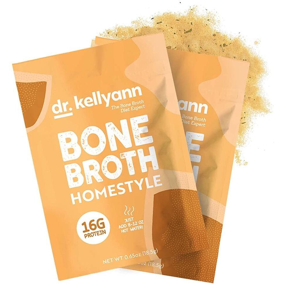 Dr. Kellyann Bone Broth Collagen Powder Packets (7 Servings, 1 Box), 16G Protein/Serving, 100% Grass-Fed Hydrolyzed Collagen Powder, Keto & Paleo Friendly