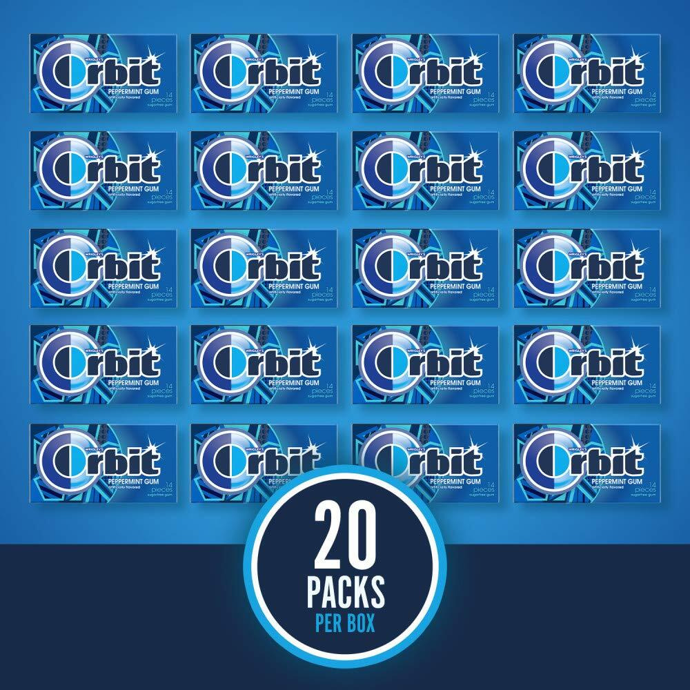Orbit Peppermint Sugarfree Chewing Gum Bulk, 20 Packs Of 14-Pieces (280 Total Pieces)