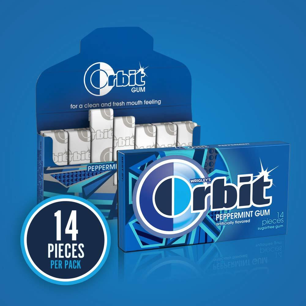 Orbit Peppermint Sugarfree Chewing Gum Bulk, 20 Packs Of 14-Pieces (280 Total Pieces)