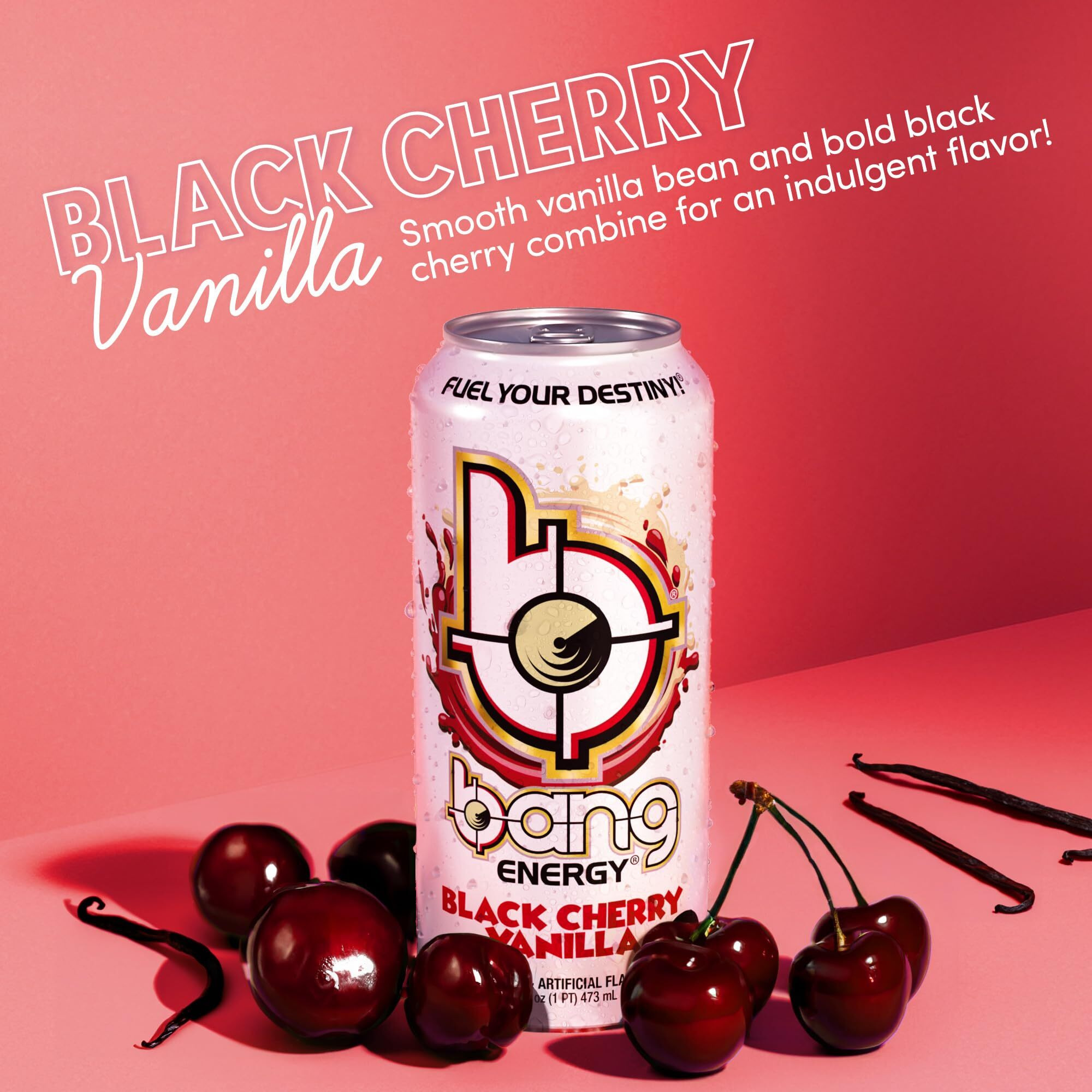 Bang Energy Black Cherry Vanilla, Sugar-Free Energy Drink, 16-Ounce (Pack Of 12)