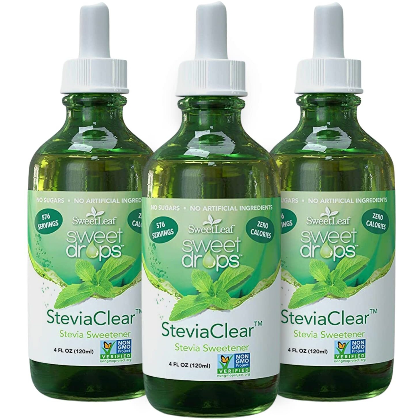 Sweetleaf Steviaclear Sweet Drops - Natural Stevia Liquid Sweetener, Pure Stevia Drops, No Bitter Aftertaste, Liquid Sugar Alternative, Zero Calorie, Keto, Non-Gmo Stevia, 4 Fl Oz (Pack Of 3)