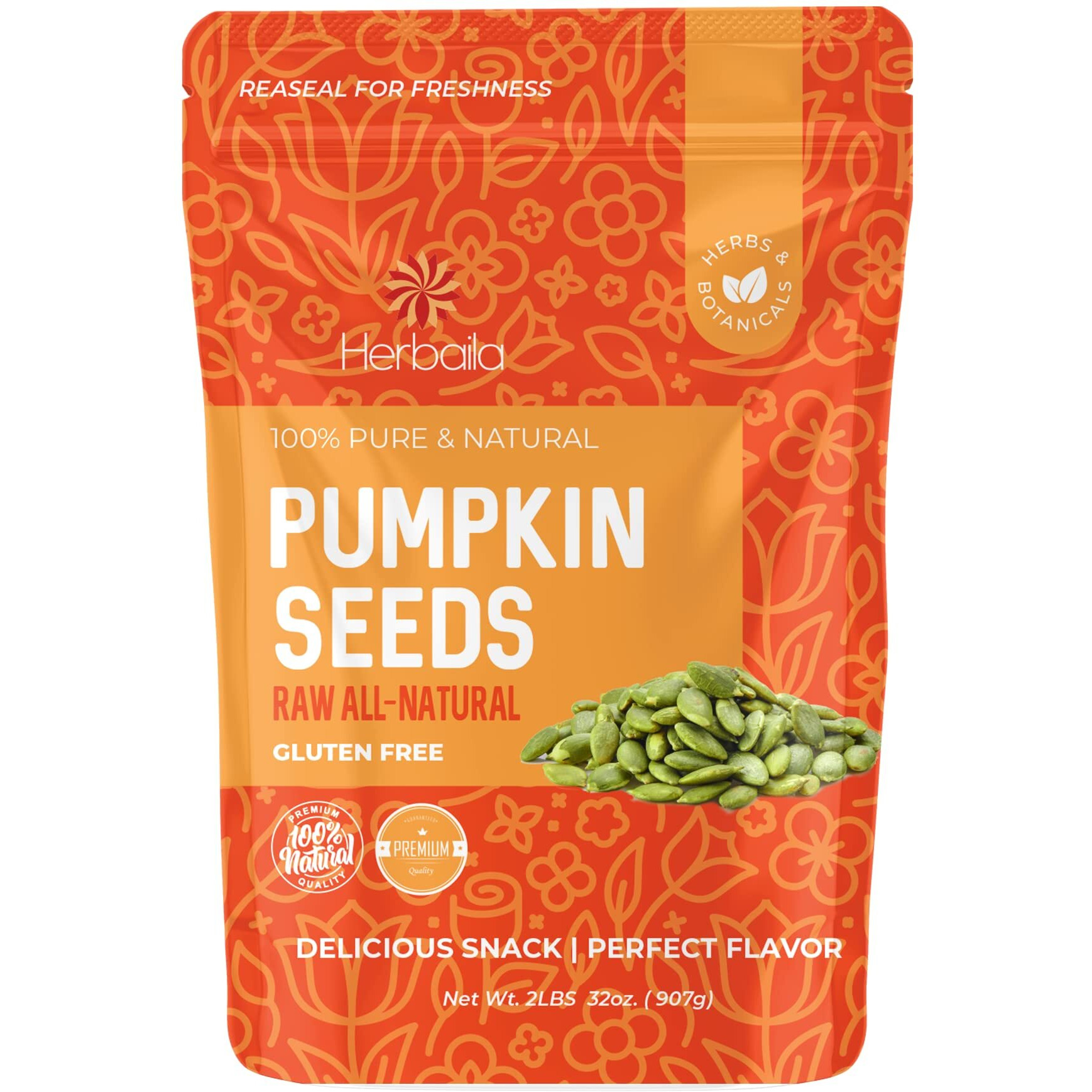 Pumpkin Seeds Raw Unsalted, 2 Lbs. Pepitas Raw Pumpkin Seeds Unsalted, Pumpkin Seed, Shelled Pumpkin Seeds, Unsalted Pumpkin Seeds. All Natural, Non-Gmo, Shelled Raw Pepitas Pumpkin Seeds 32Oz.
