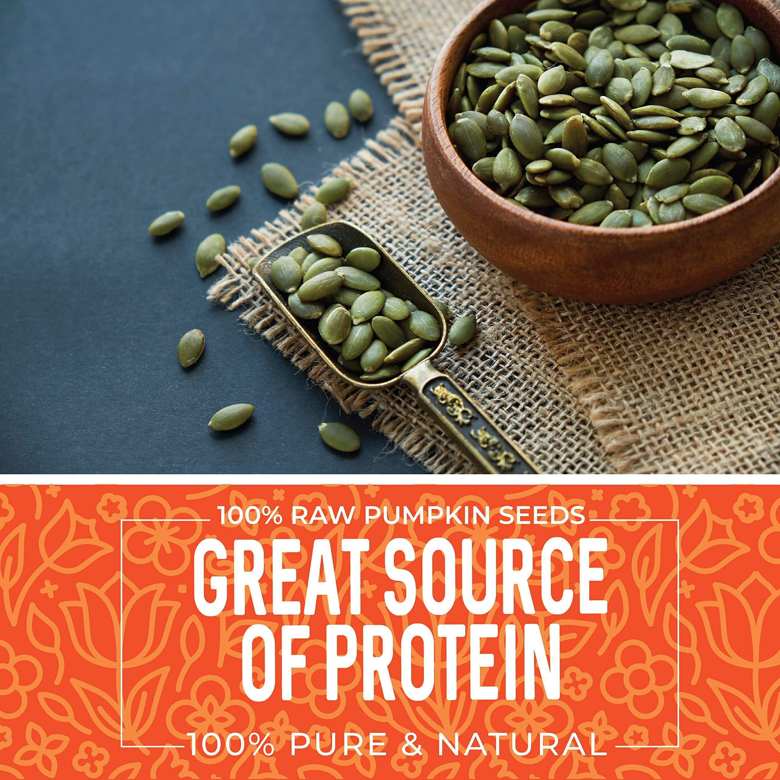 Pumpkin Seeds Raw Unsalted, 2 Lbs. Pepitas Raw Pumpkin Seeds Unsalted, Pumpkin Seed, Shelled Pumpkin Seeds, Unsalted Pumpkin Seeds. All Natural, Non-Gmo, Shelled Raw Pepitas Pumpkin Seeds 32Oz.