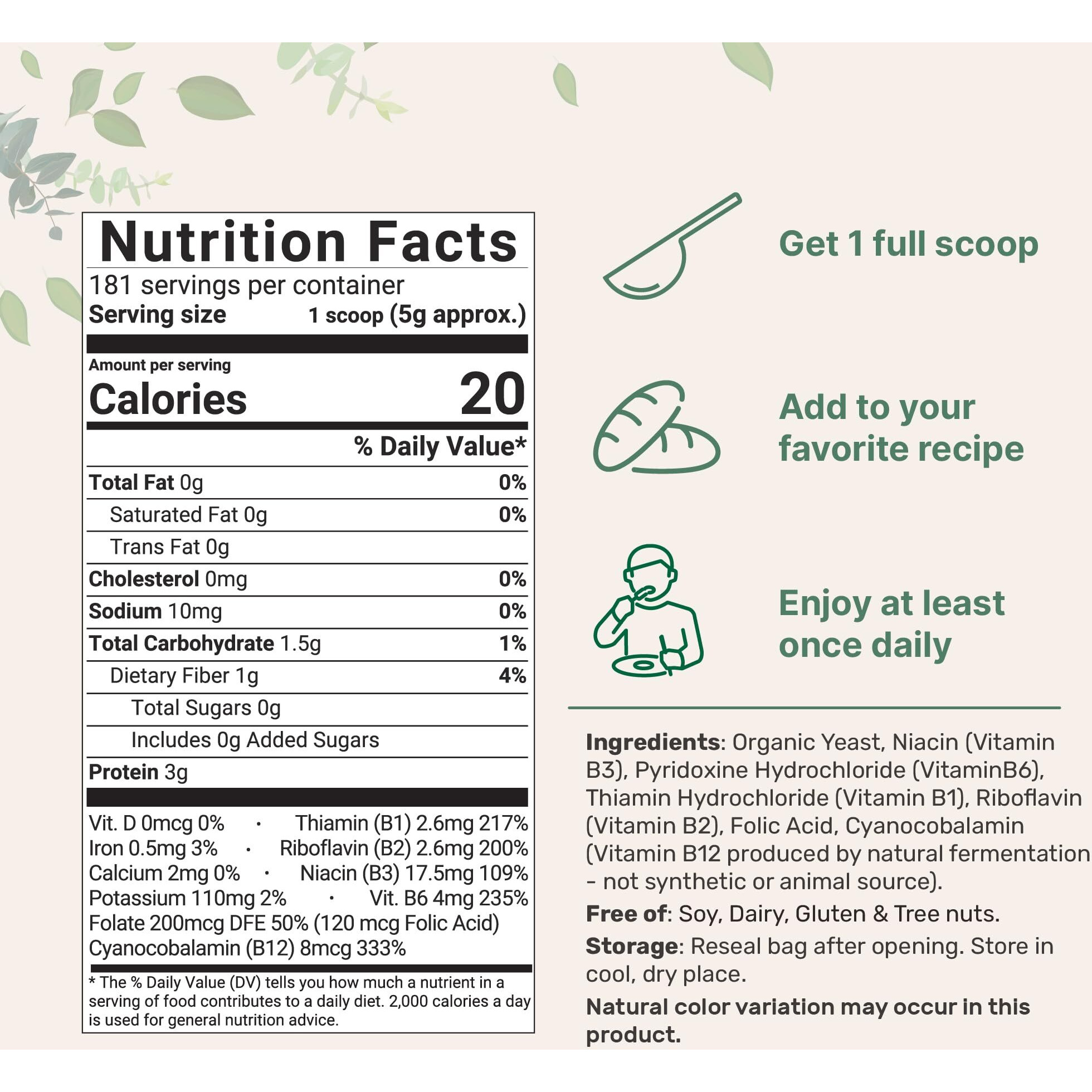 Micro Ingredients Organic Fortified Nutritional Yeast Flakes, 2Lb (32Oz) | Rich In Vegan Protein, B Vitamins, & Beta-Glucans | Keto Friendly, Dairy Free Cheese Substitute, Non-Gmo, Gluten Free