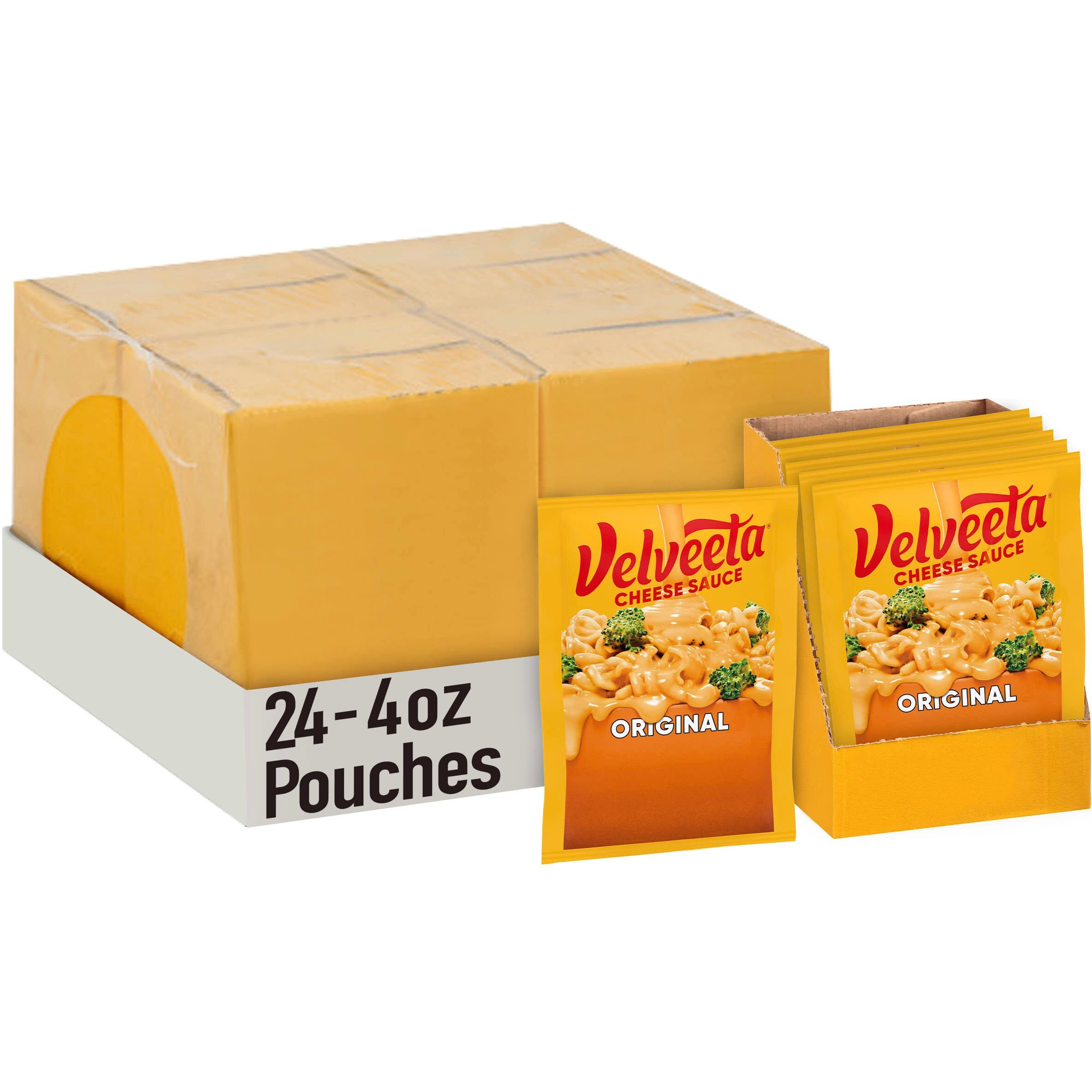 Velveeta Original Cheese Sauce Pouches, 24 Ct Pack, 4 Boxes Of 6 Pouches
