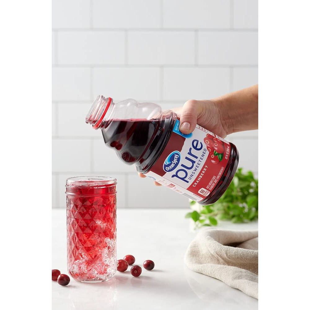 Ocean Spray Pure Unsweetened Tart Cherry, 100% Tart Cherry Juice, 32 Fl Oz Bottle (Pack Of 8)
