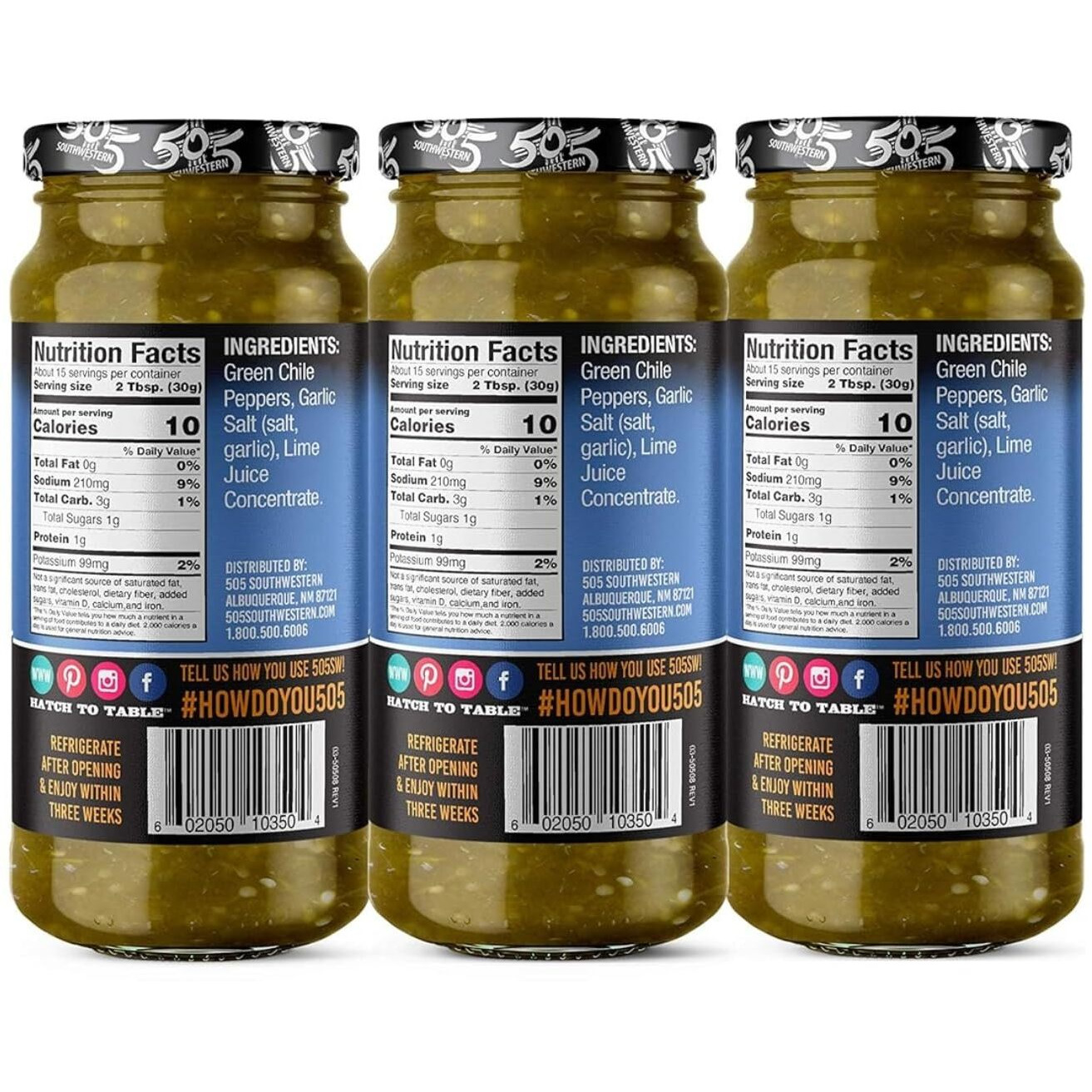 505 Southwestern Flame Roasted Green Chile, Medium (3-16Oz Value Pack)