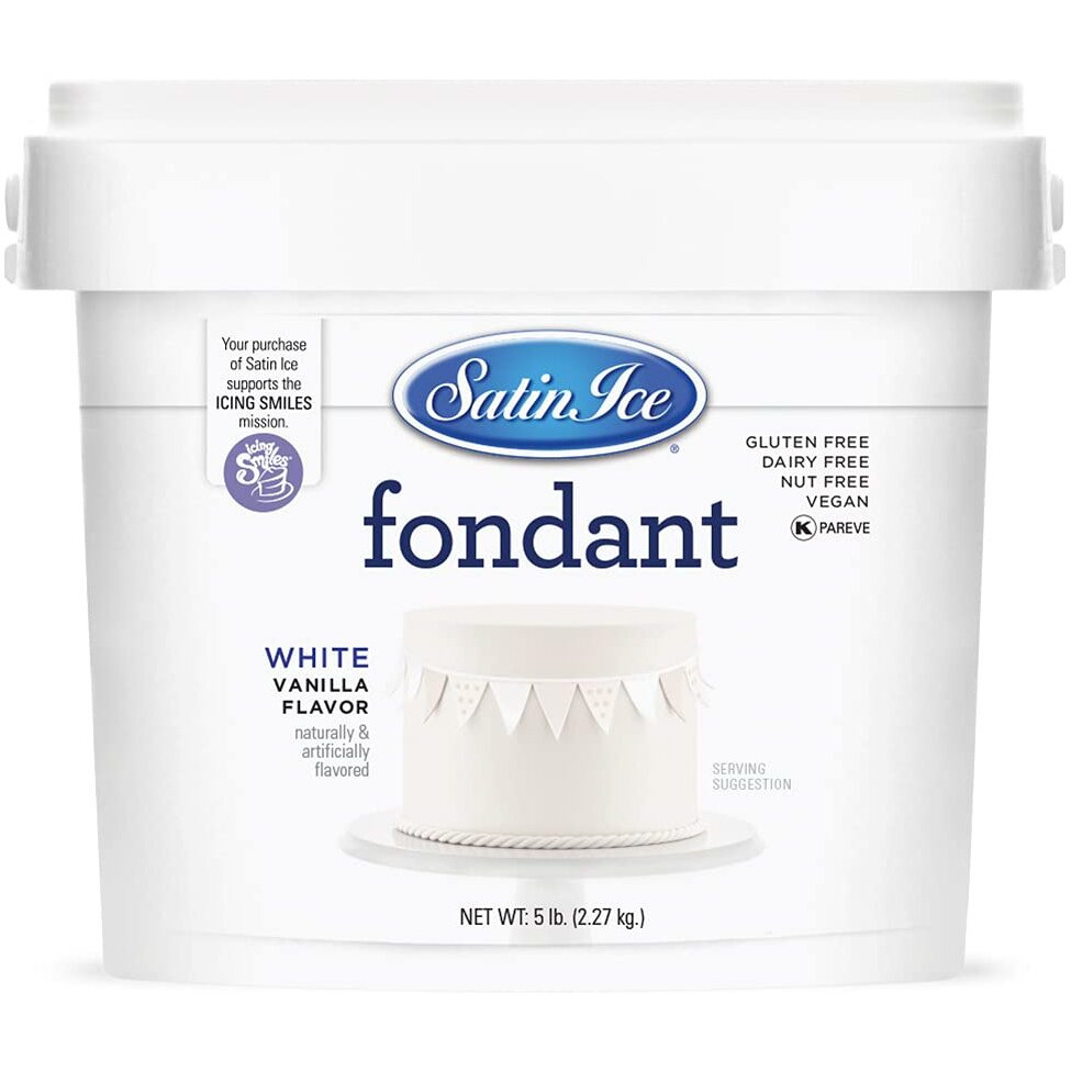 Satin Ice White Fondant, Vanilla, 5 Pounds