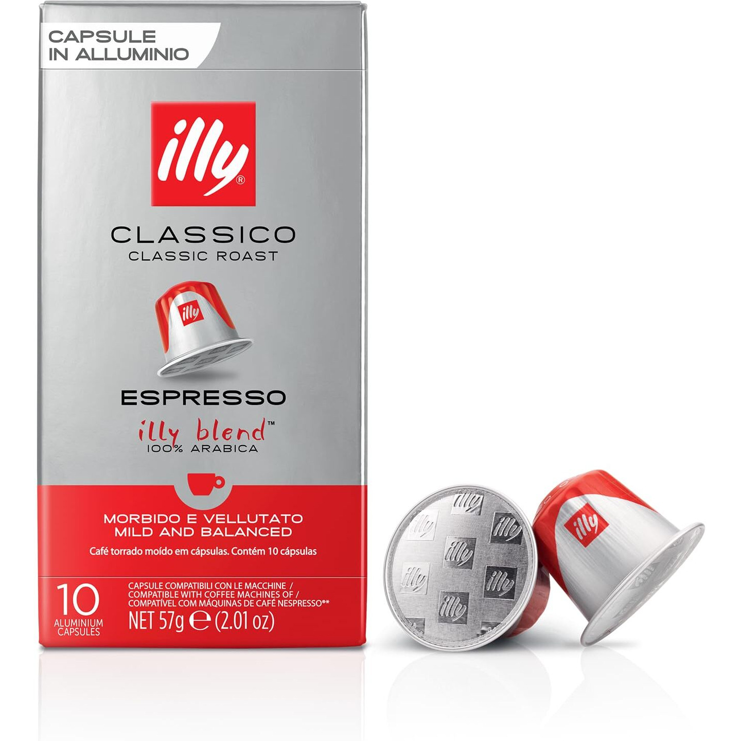 Illy Espresso Compatible Capsules - Single-Serve Coffee Capsules & Pods - Classico Roast - Notes Of Caramel, Orange Blossom & Jasmine Coffee Pods - For Nespresso Coffee Machines - 10 Count