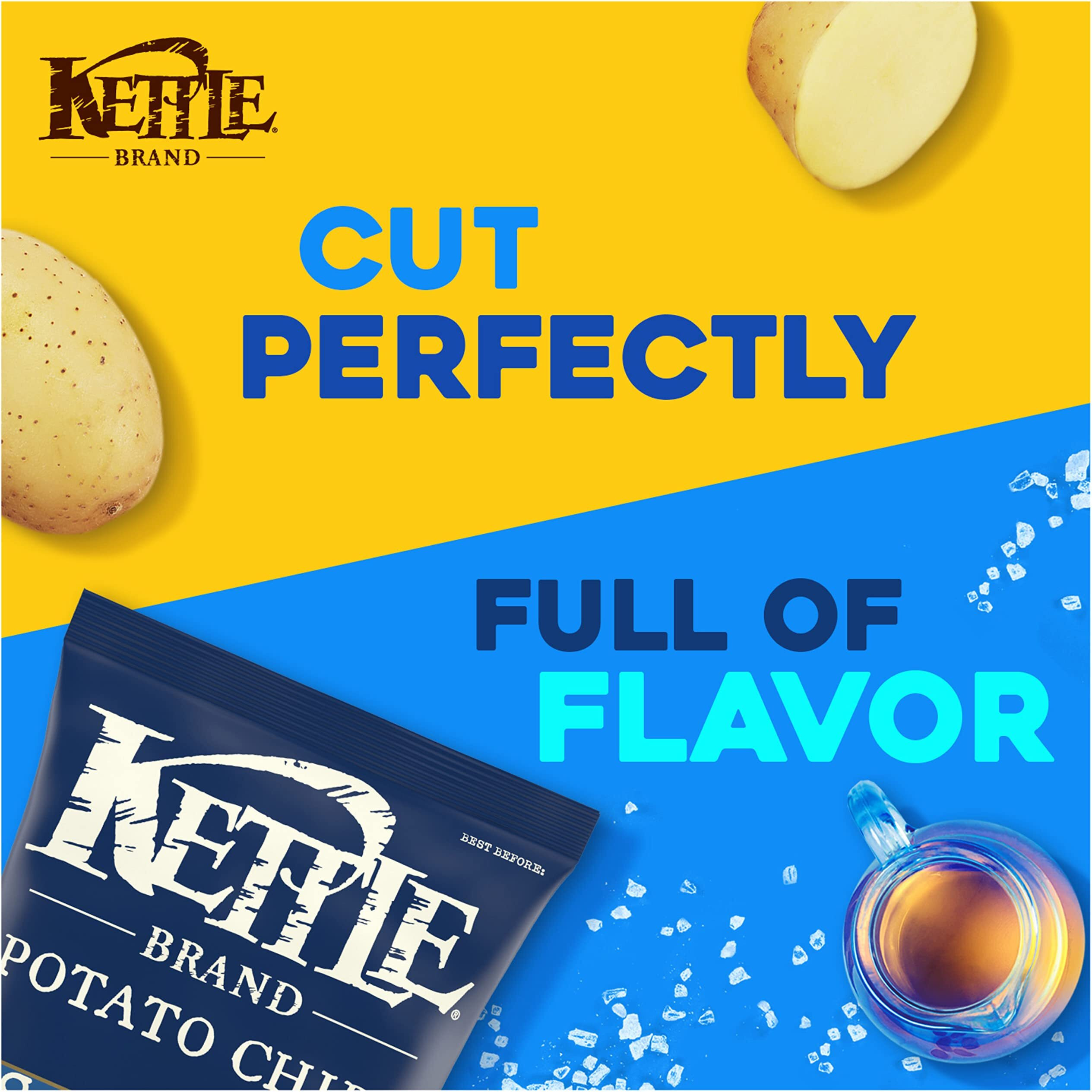 Kettle Brand Sea Salt And Vinegar Kettle Potato Chips, Gluten-Free, Non-Gmo, 7.5 Oz Bag