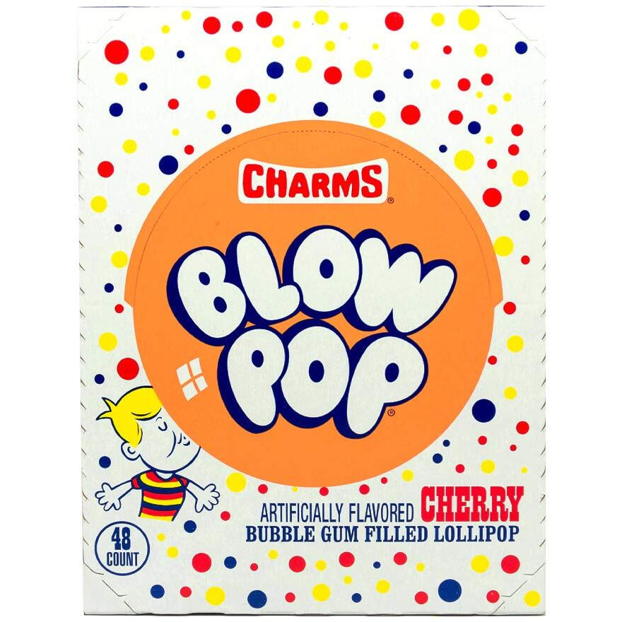 Charms Blow Pops, Flavor, Cherry, 48 Count (Pack Of 1)