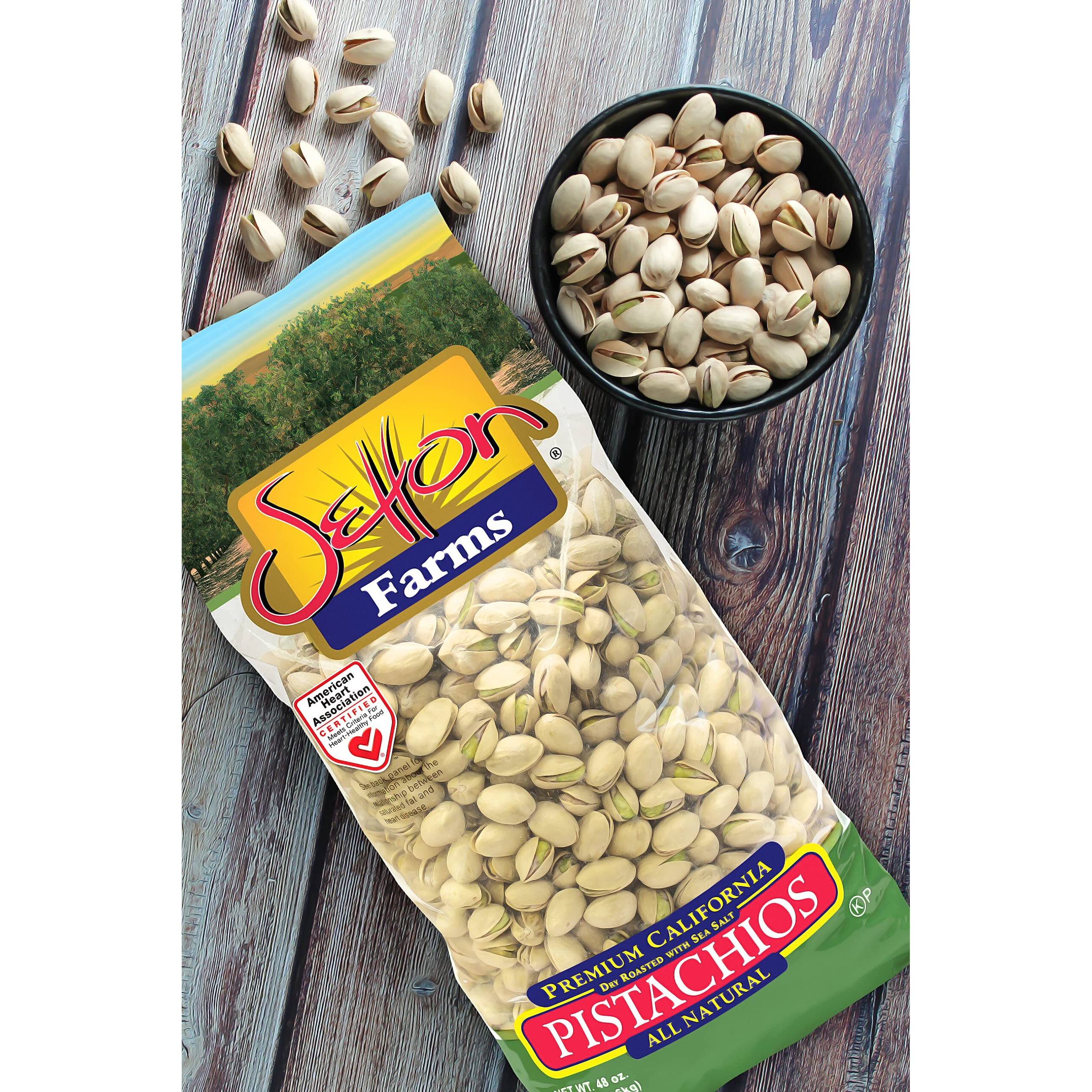 Setton Farms Premium Pistachios, Dry Roasted With Sea Salt, 3Lb Bag (48 Oz)