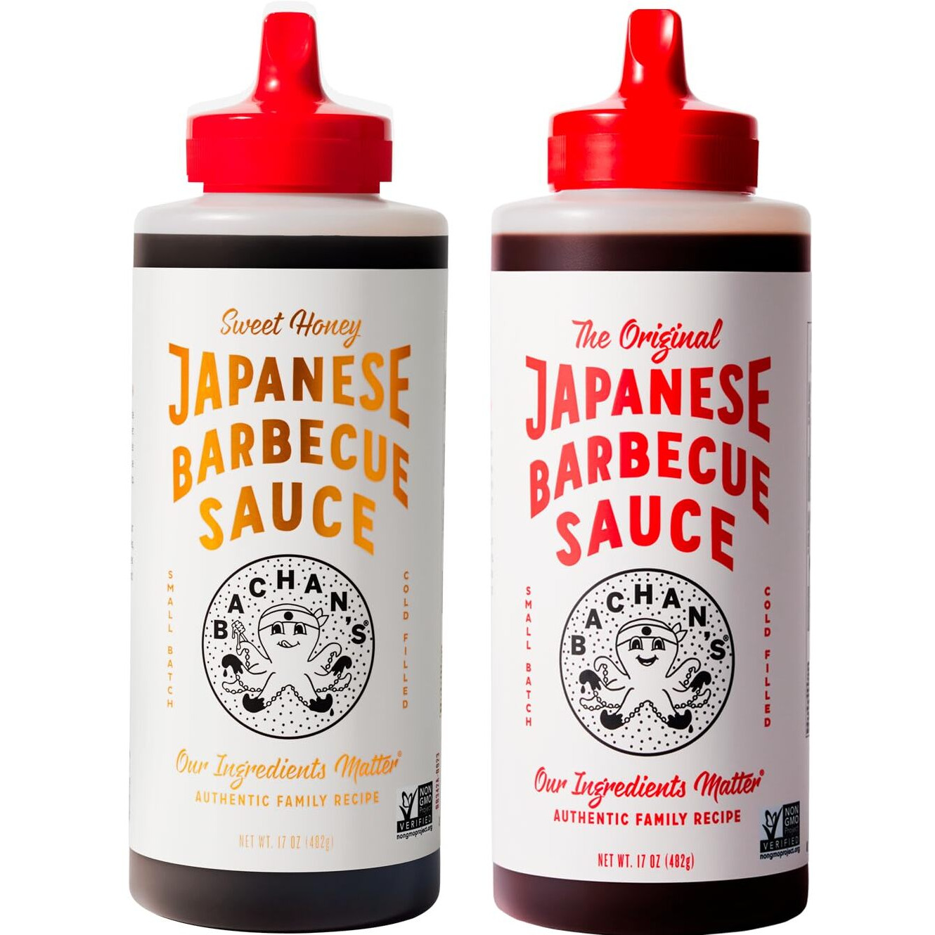 Bachan's Japanese Barbecue Sauce 2 Pack - 1 Original, 1 Sweet Honey - Bbq Sauce For Wings, Chicken, Beef, Pork, Seafood, Noodles, And More. Non Gmo, No Preservatives, Bpa Free
