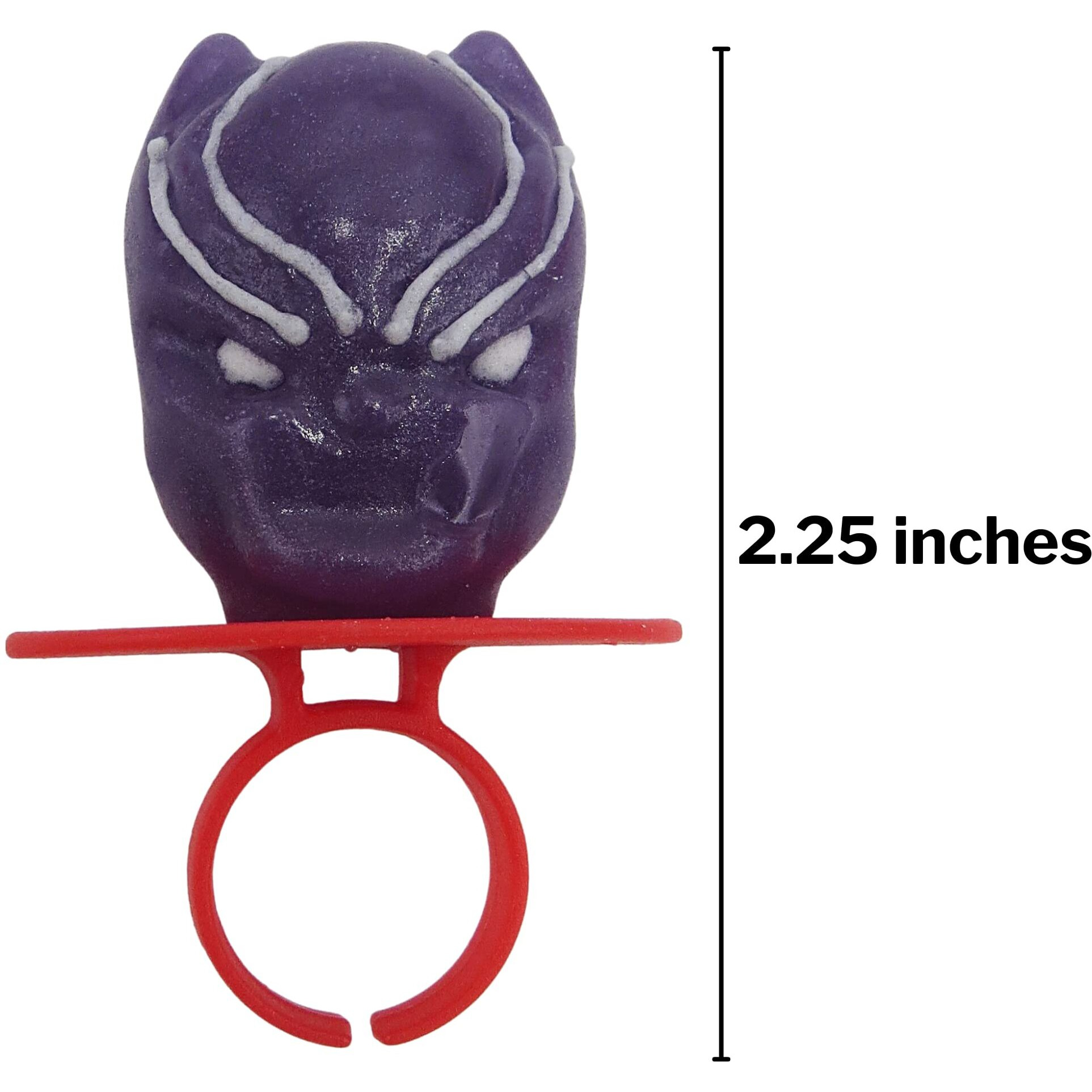 Imaginings 3 Marvel Lollipop Rings Individually Wrapped Candy Spider-Man Iron Man Black Panther Character Shaped Suckers 18 Count