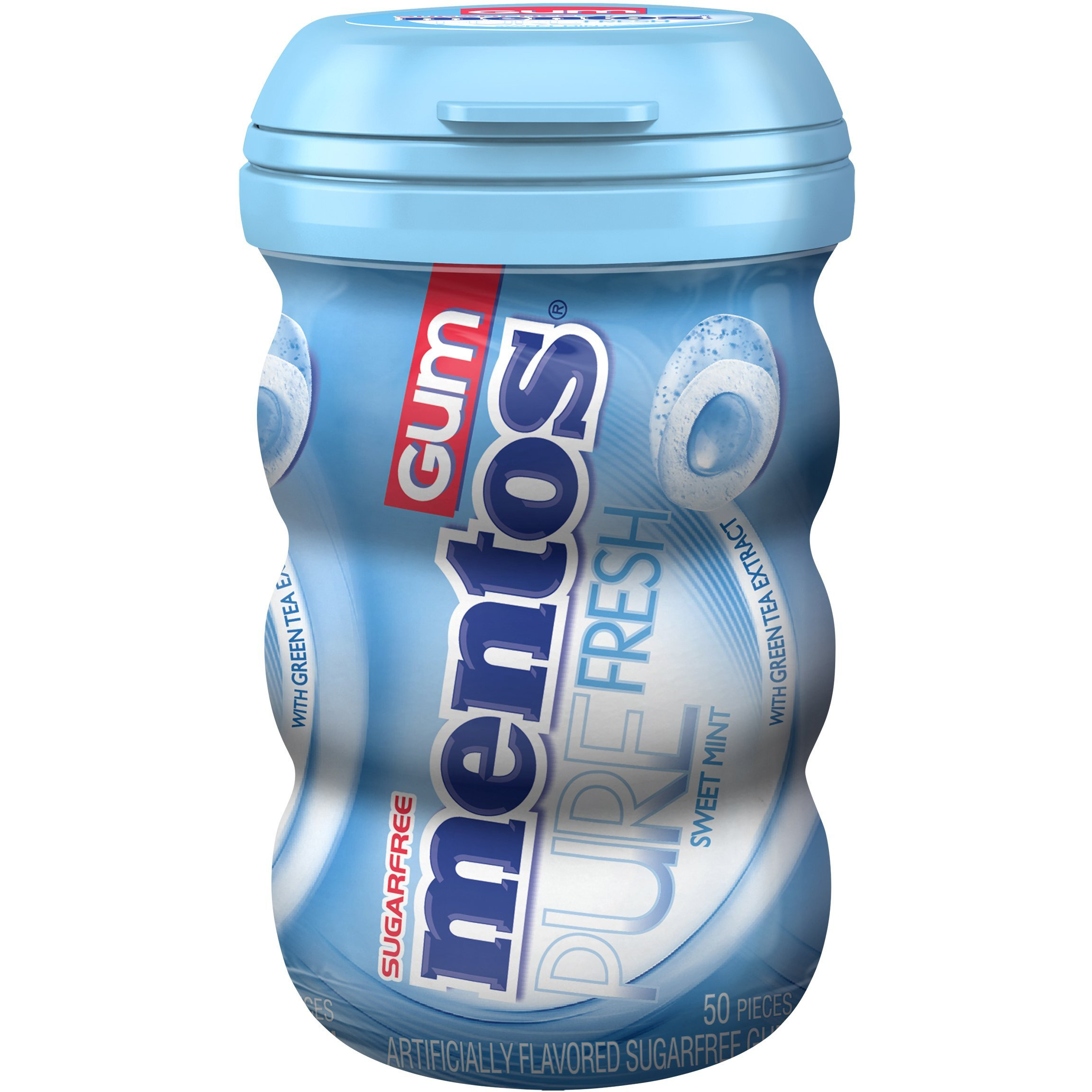 Mentos Pure Fresh Sugar-Free Chewing Gum With Xylitol, Sweet Mint, 50 Piece Bottle (Pack Of 6)