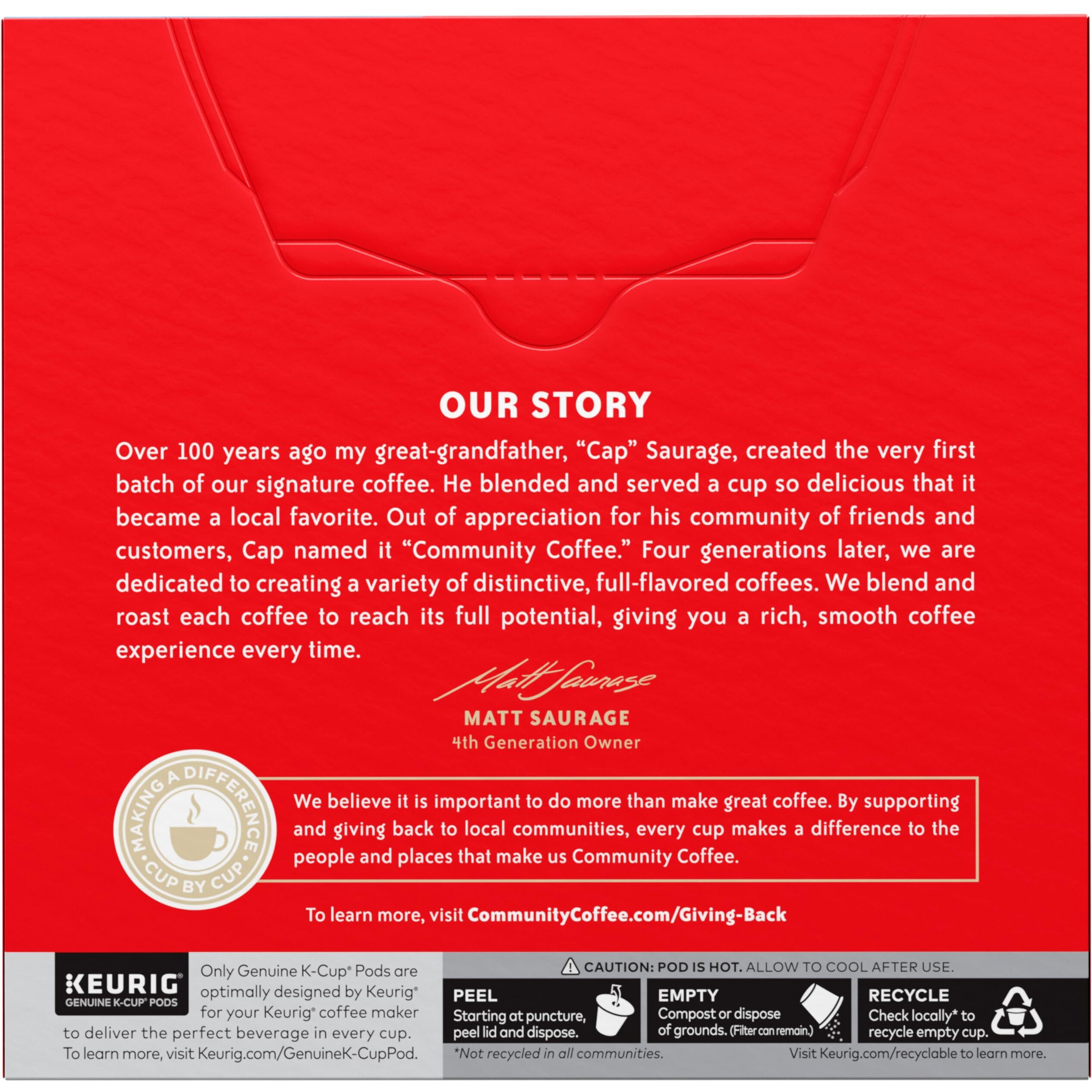 Community Coffee Caf   Special Decaf, Medium-Dark Roast, Single-Serve Keurig K-Cup Pods, 32 Count (Pack Of 4)