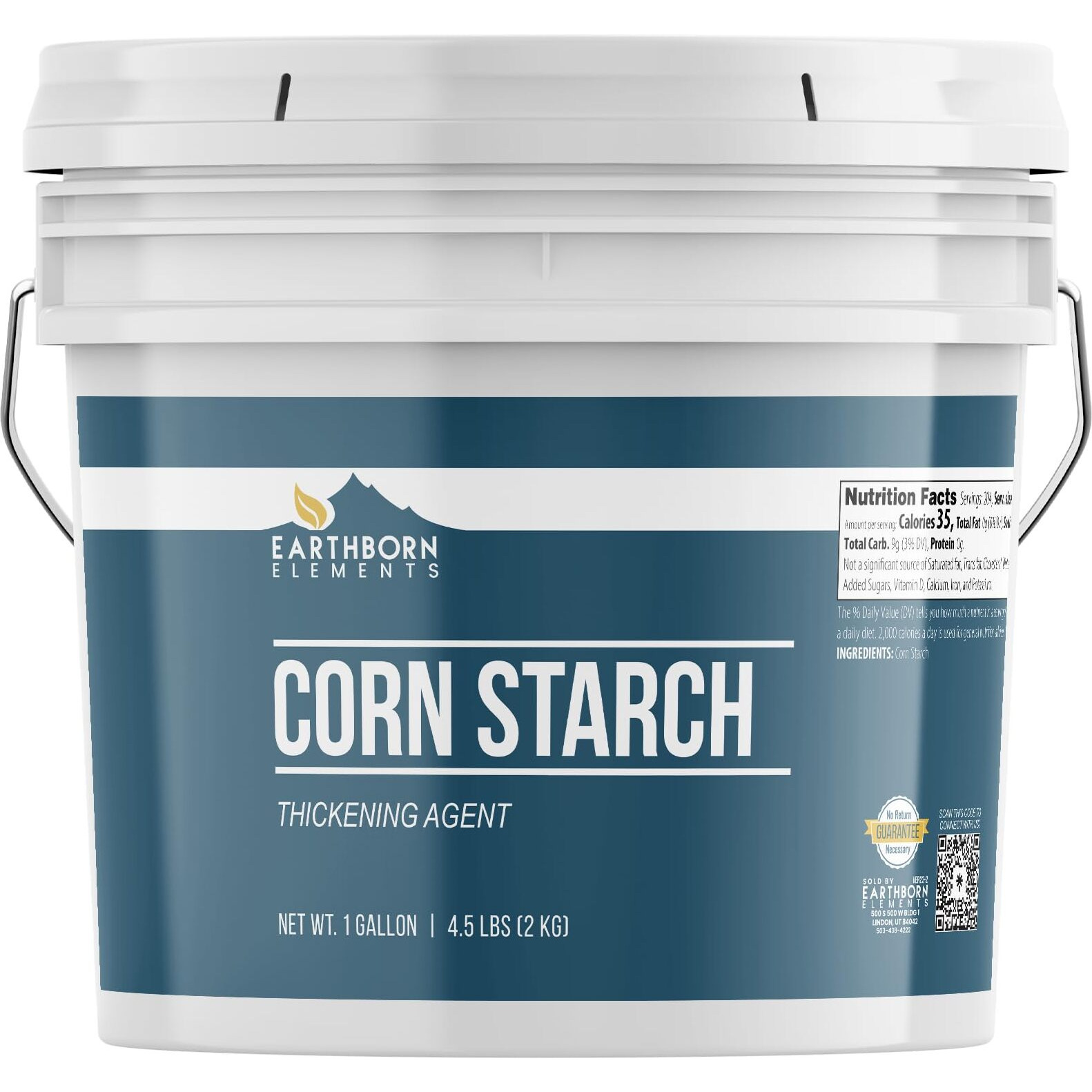 Earthborn Elements Corn Starch (1 Gallon), Thickener For Sauces, Soup, & Gravy